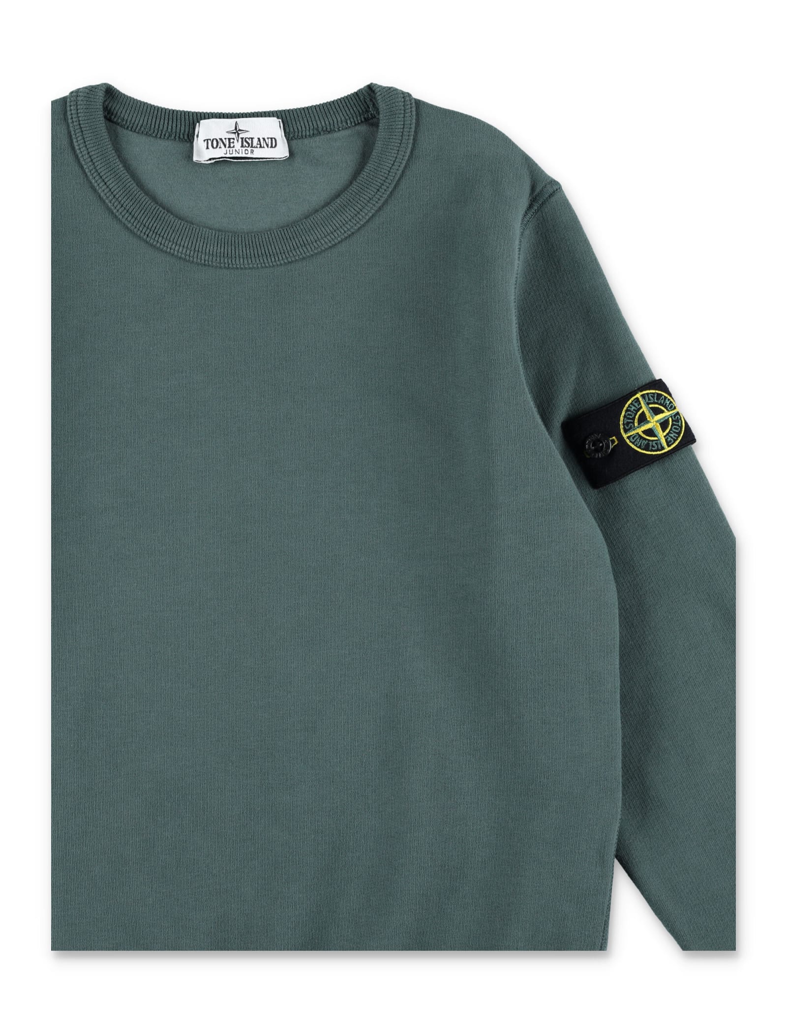 Shop Stone Island Junior Crew Neck Basic Fleece In Petrol