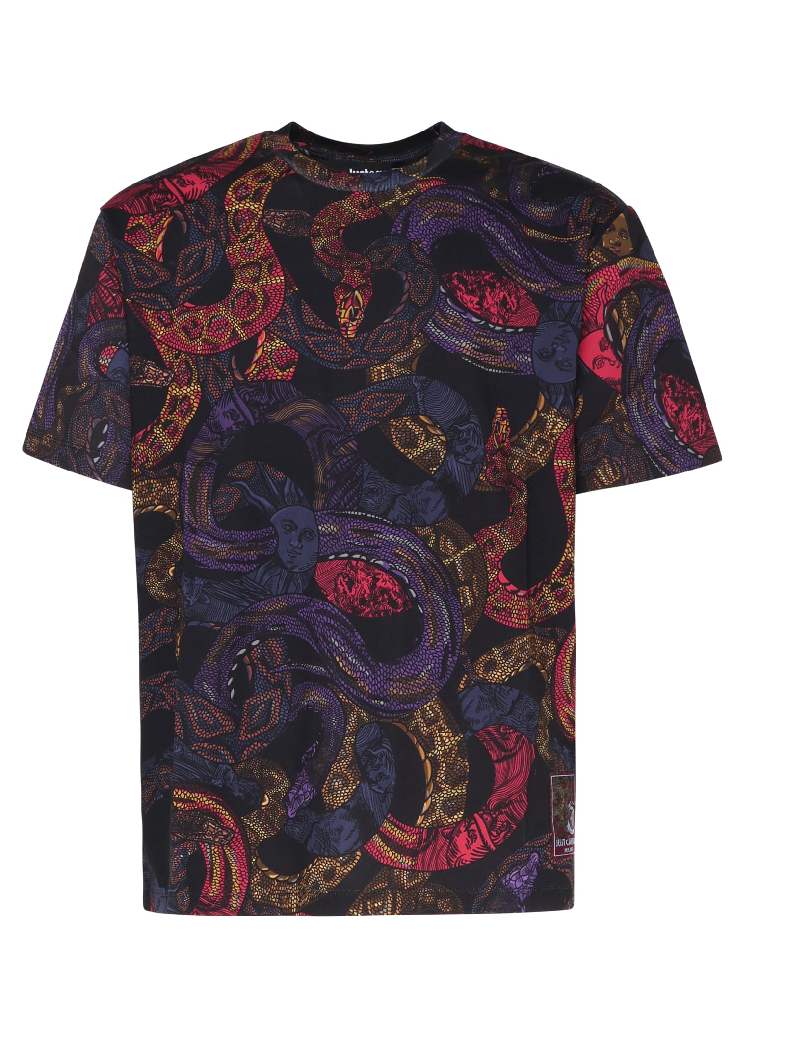 Shop Just Cavalli Cotton T-shirt In Multicolour