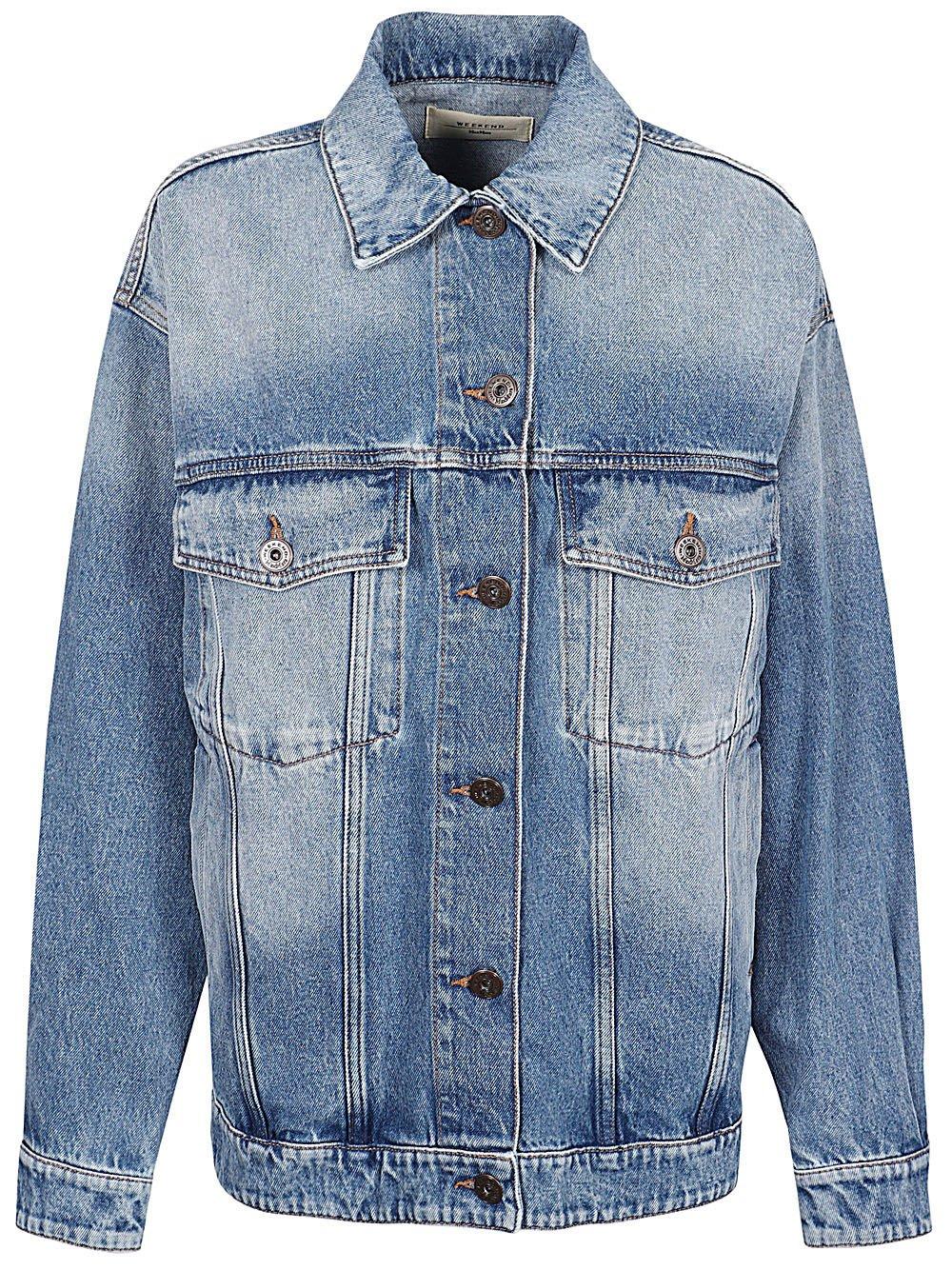 Shop Weekend Max Mara Oversized Denim Jacket In Azzurro
