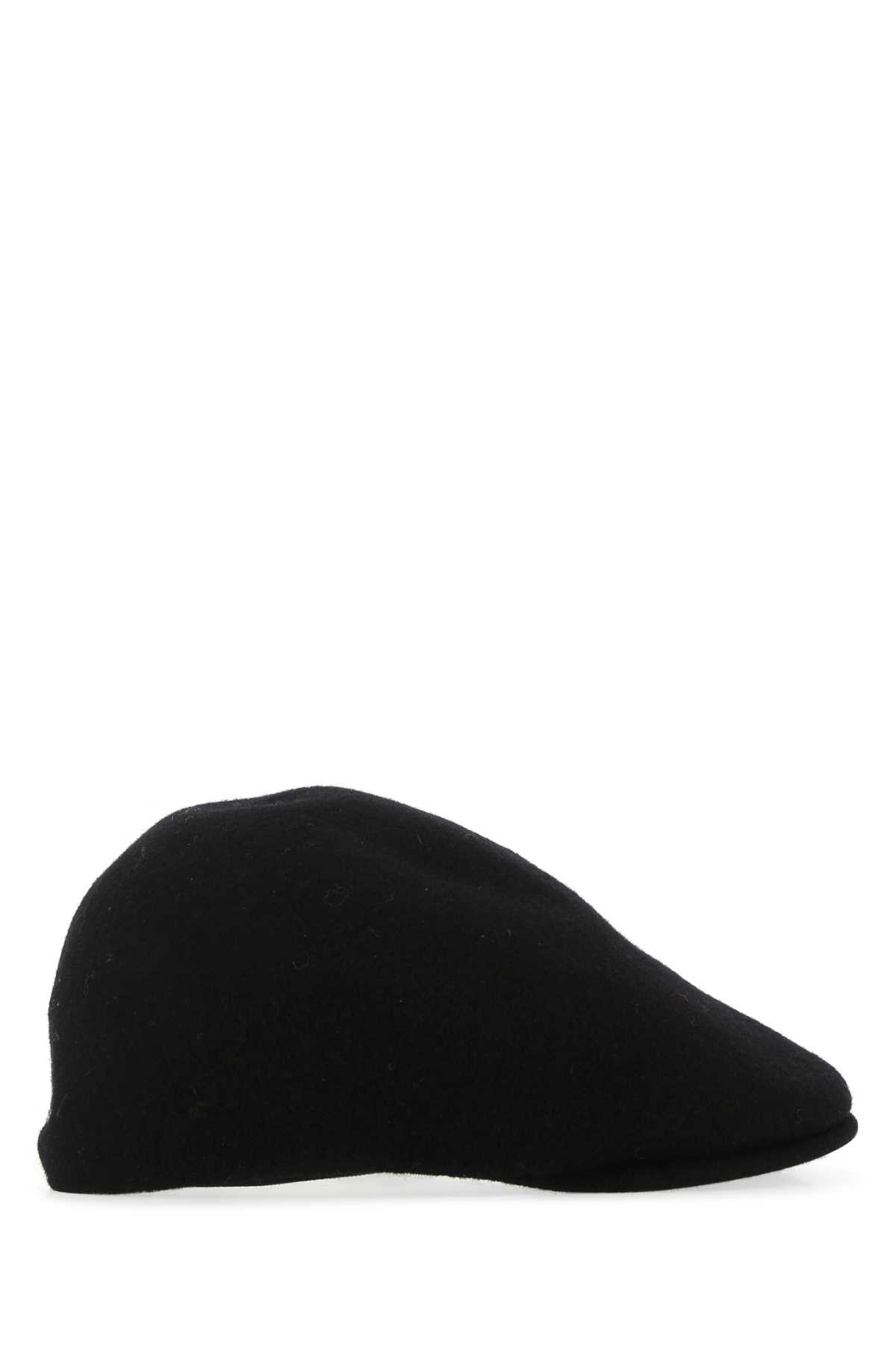 Shop Kangol Black Felt Baker Boy Hat In Bk001