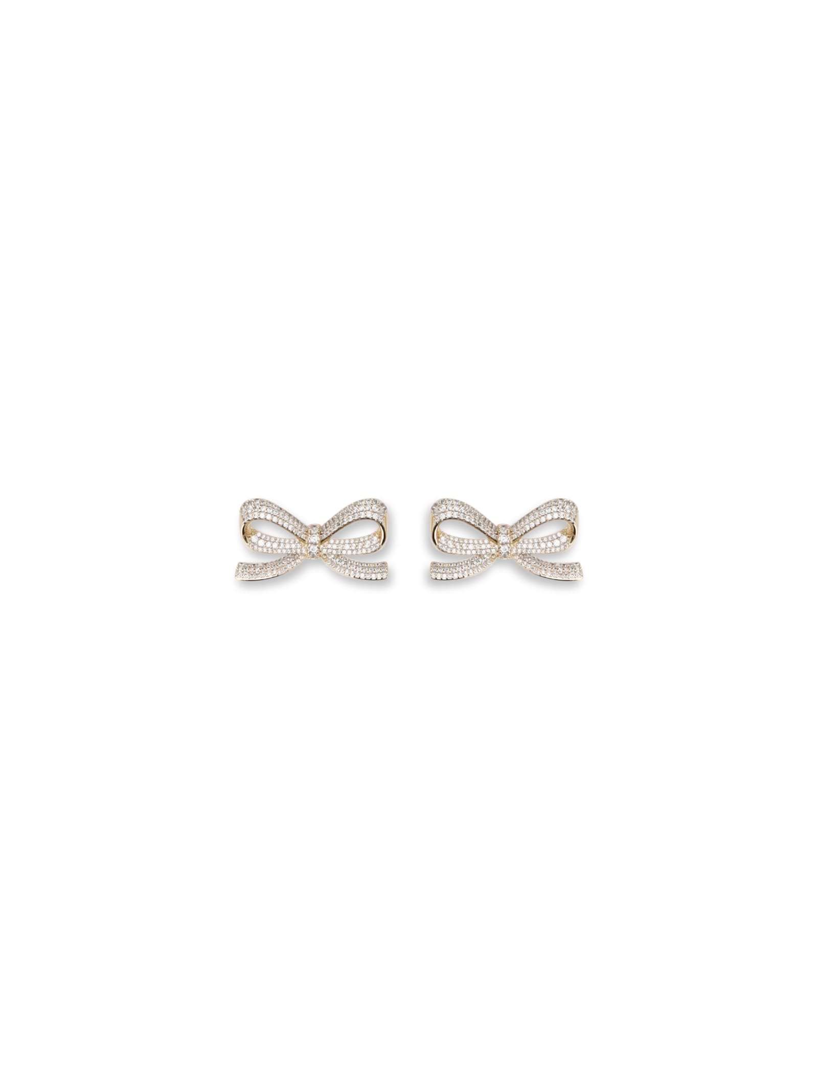 Self-portrait Earrings With Peg And With Crystals Jewels Gold In Gold