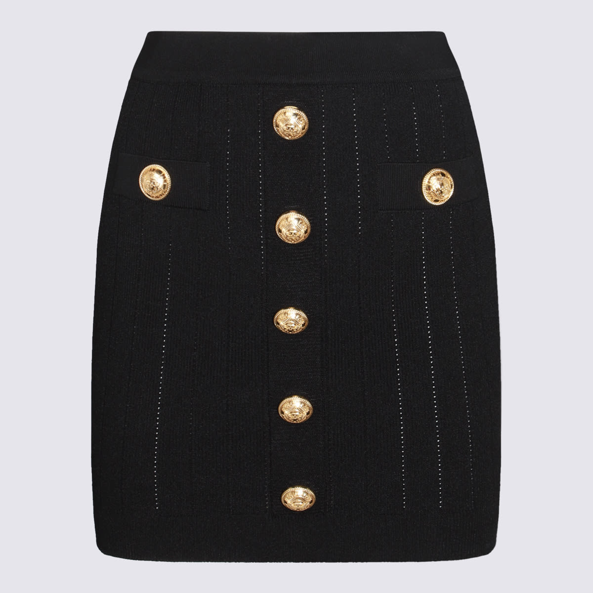 Shop Balmain Black Viscose Skirt