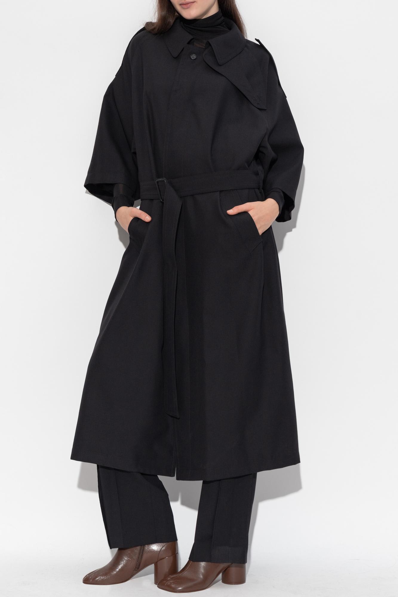 Mm6 Maison Margiela Coat With Short Sleeves In Black