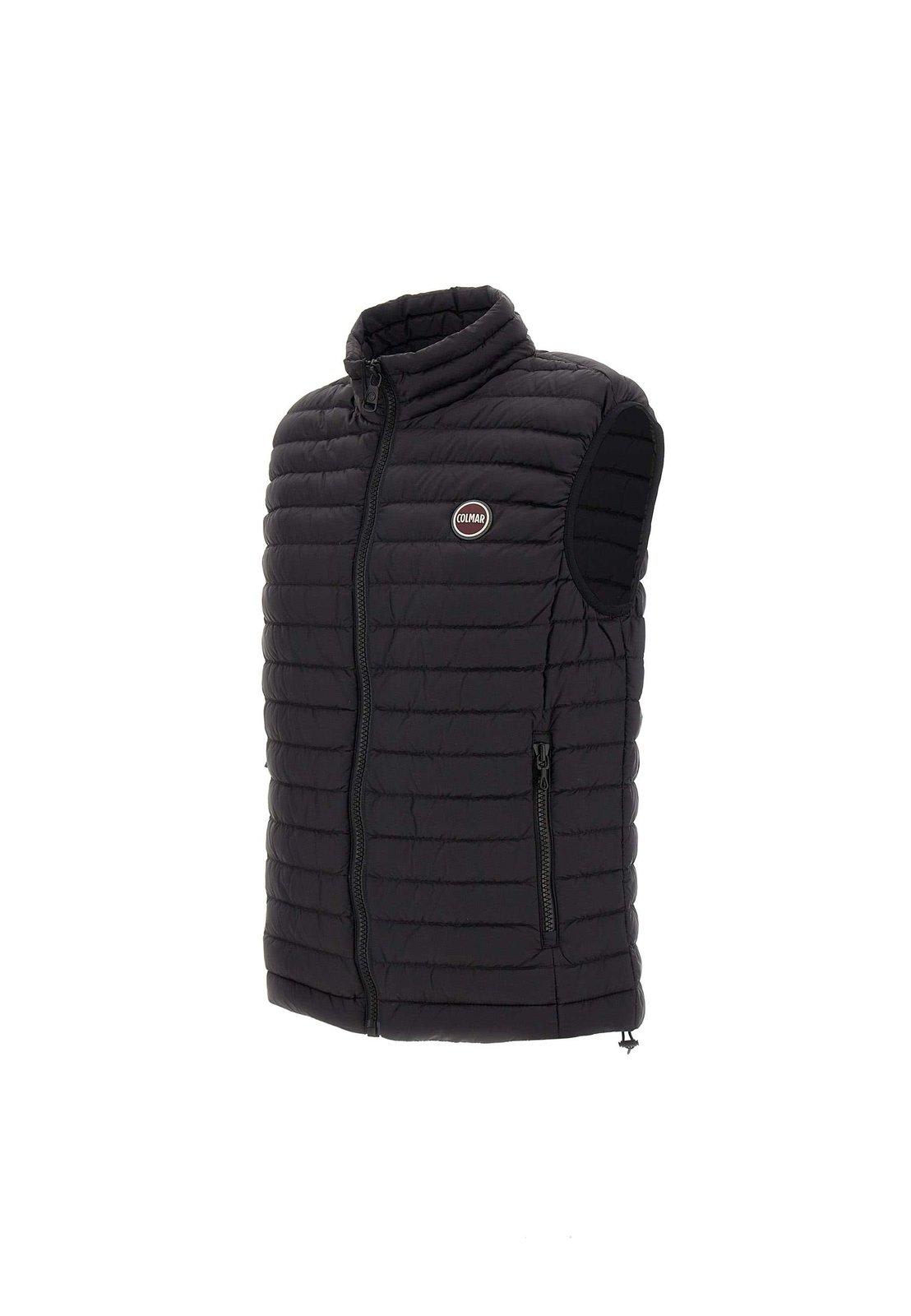 Shop Colmar Logo-patch Zipped Padded Gilet In Black