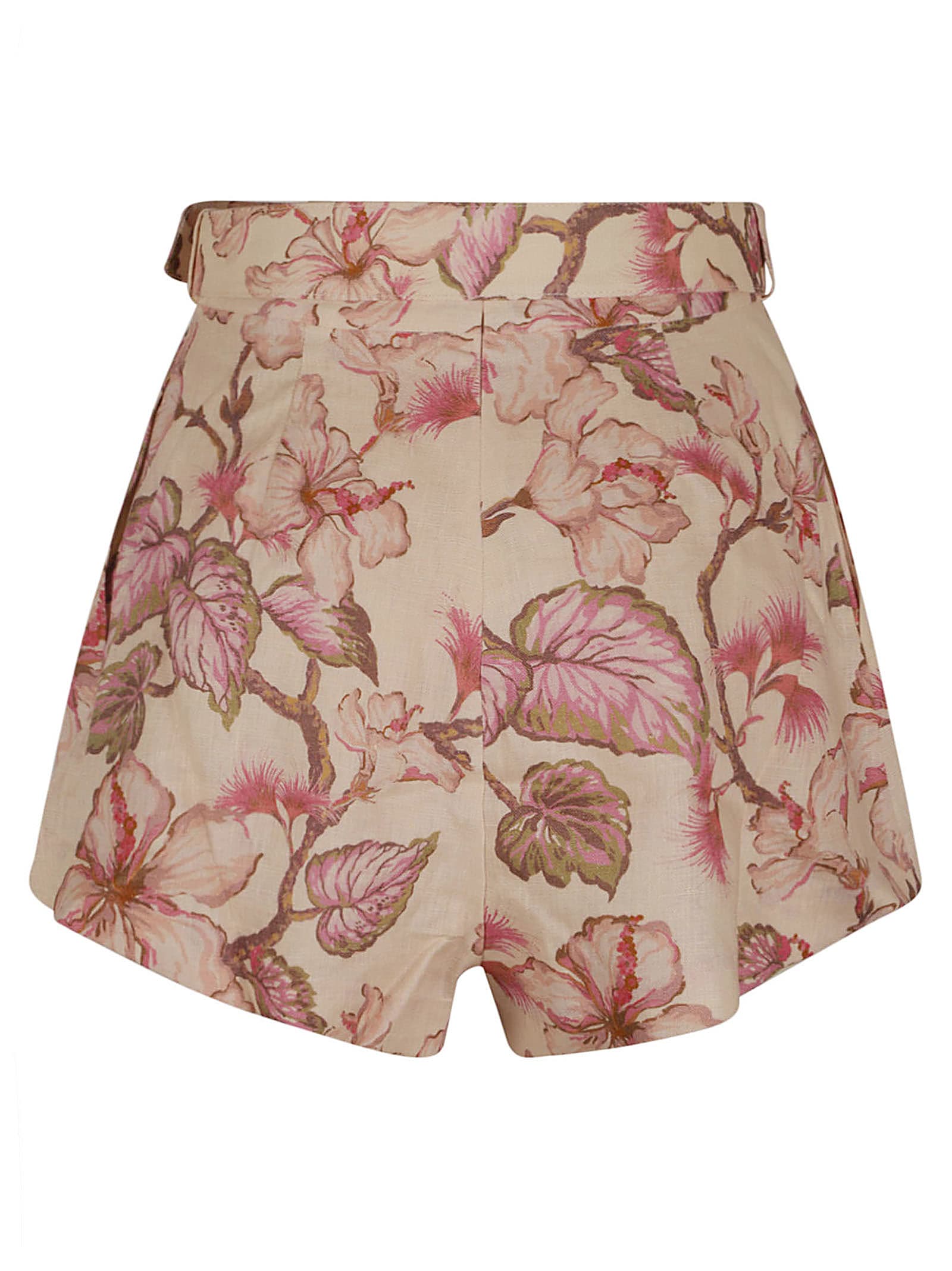 Shop Zimmermann Matchmaker Tuck Shorts In Coral Hib
