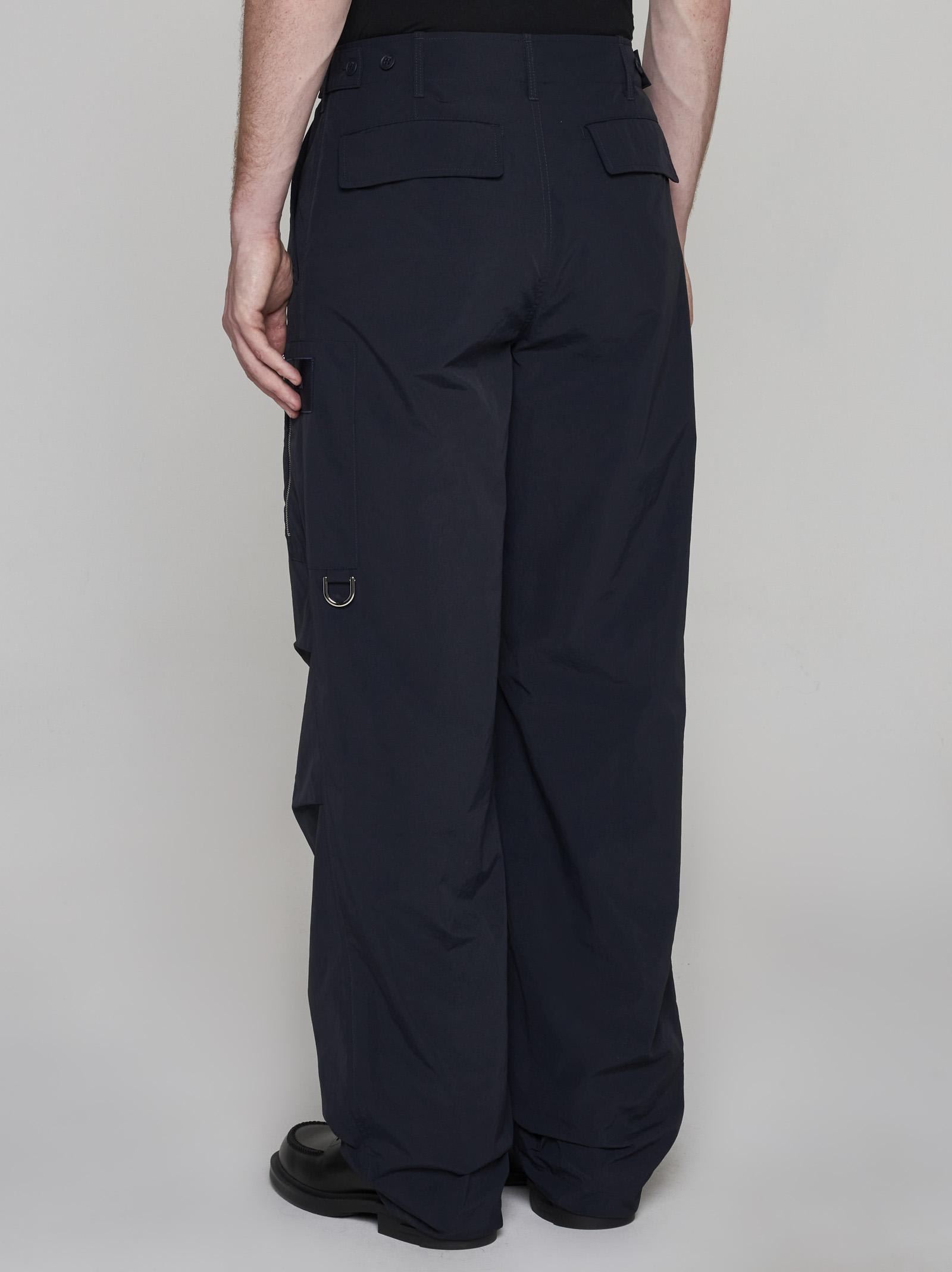 Shop Fendi Nylon Micro Ripstop Trousers In Blu