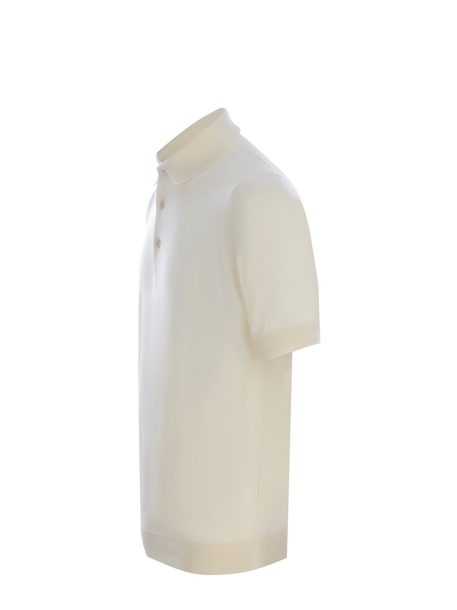 Shop Filippo De Laurentiis Polo Shirt Filippo De Laurentis Made Of Cotton Thread In Beige