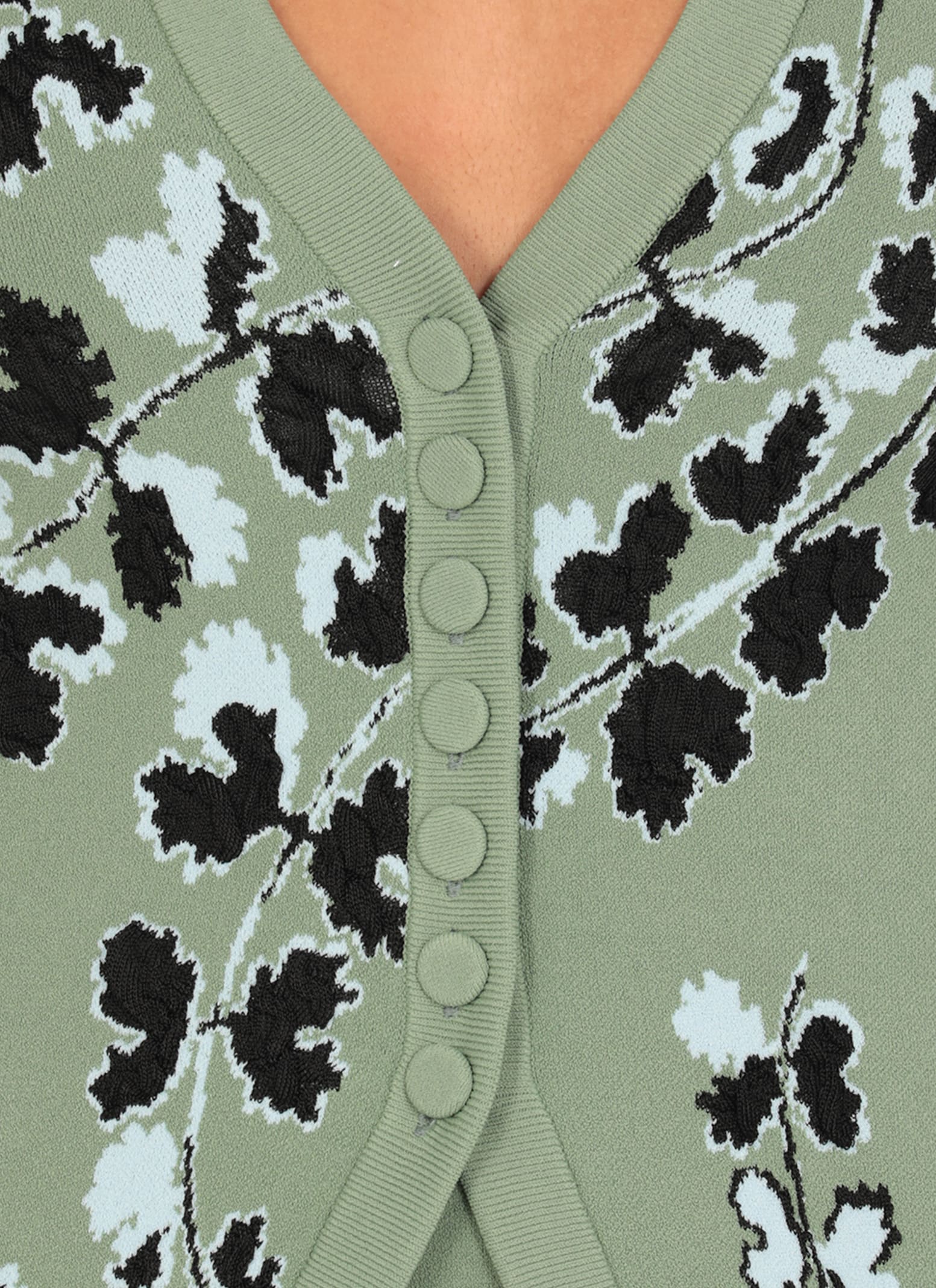 Lanvin Floral Pattern Buttoned Cardigan In Green