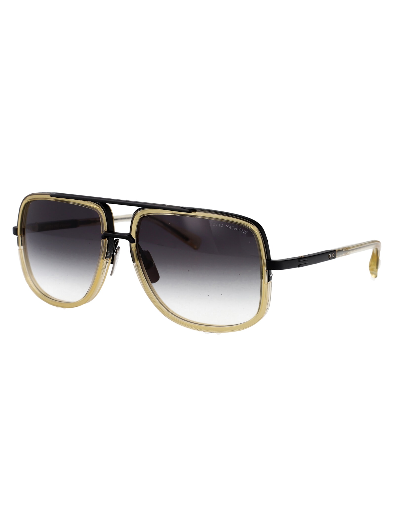 Dita Mach-one Sunglasses In Matte Black - Vintage Clear W/grey To Clear Gradient