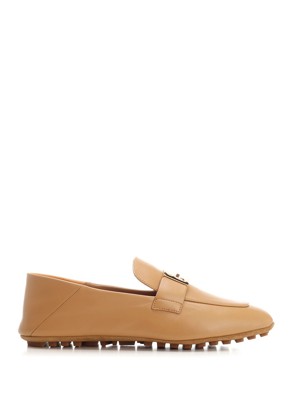 Shop Fendi Baguette Loafer In Beige