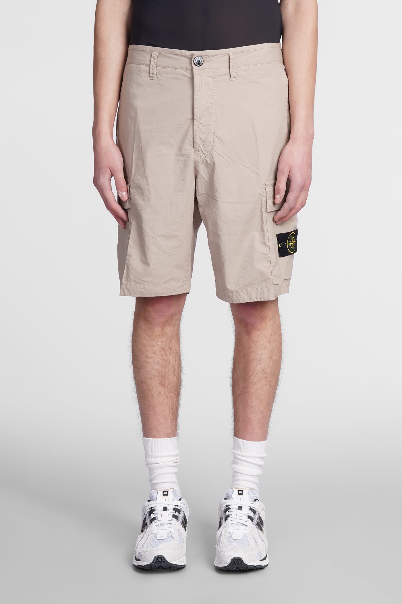 STONE ISLAND SHORTS IN BEIGE COTTON