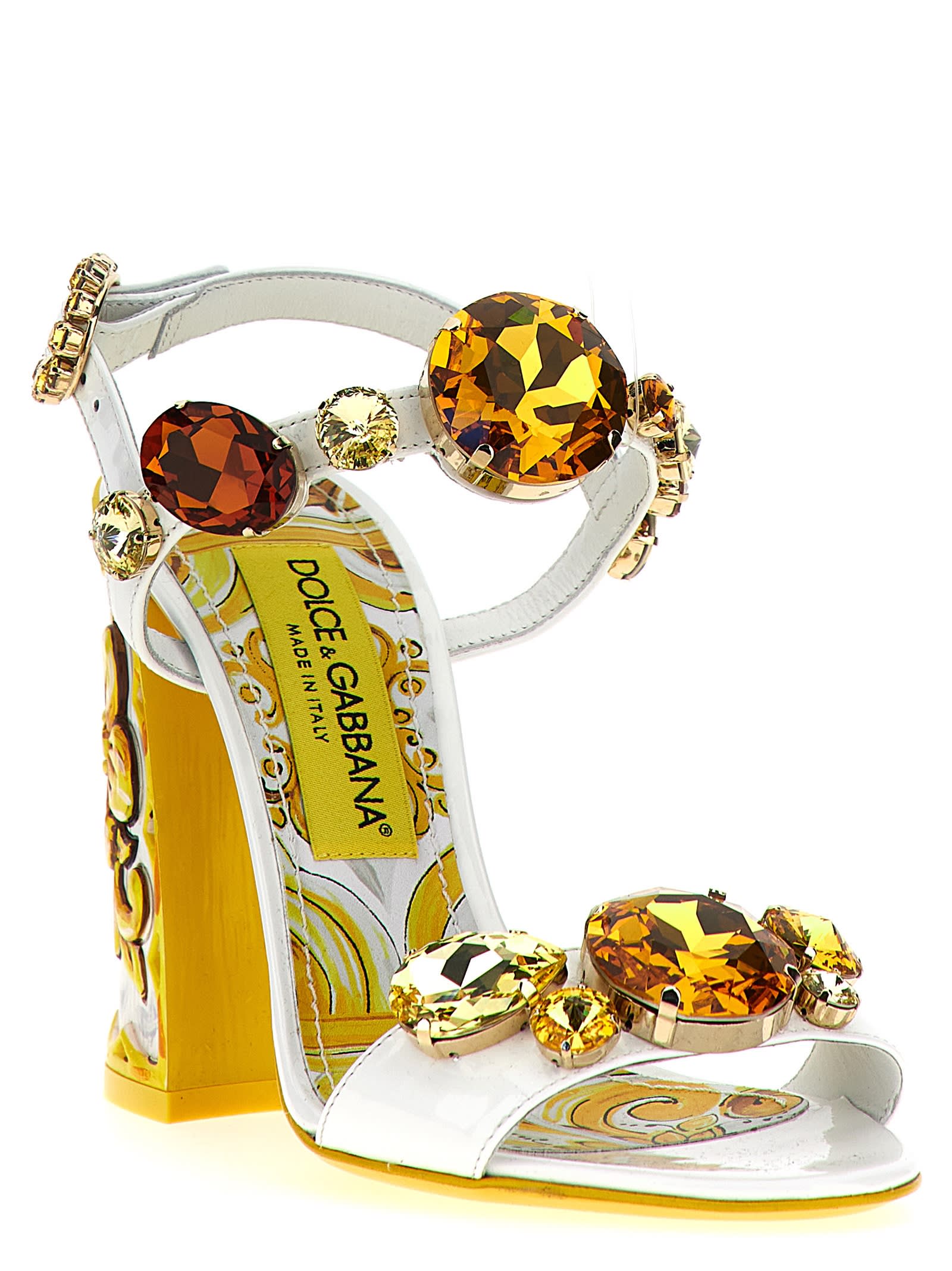 Shop Dolce & Gabbana Keira Sandals In Yellow