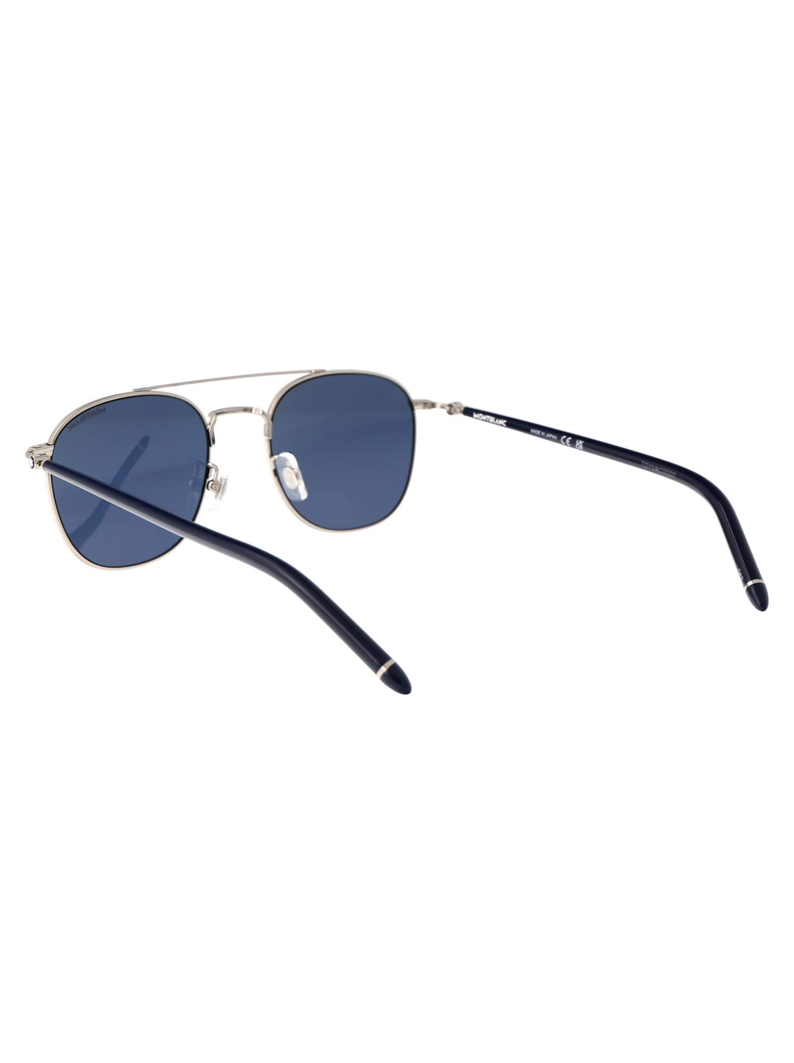 Shop Montblanc Mb0271s Sunglasses In 003 Silver Blue Blue