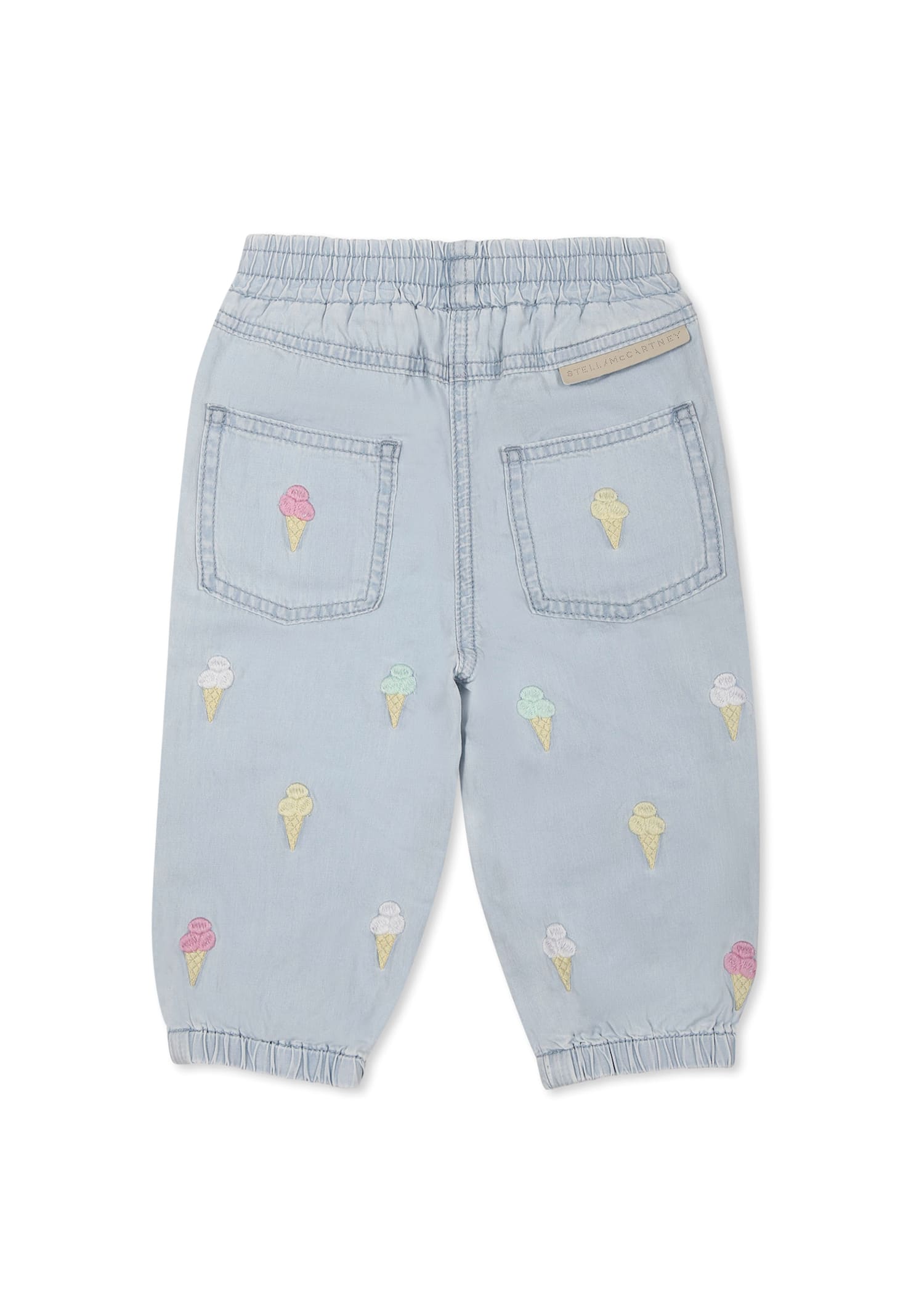 Shop Stella Mccartney Denim Jeans For Baby Girl With Ice Cream