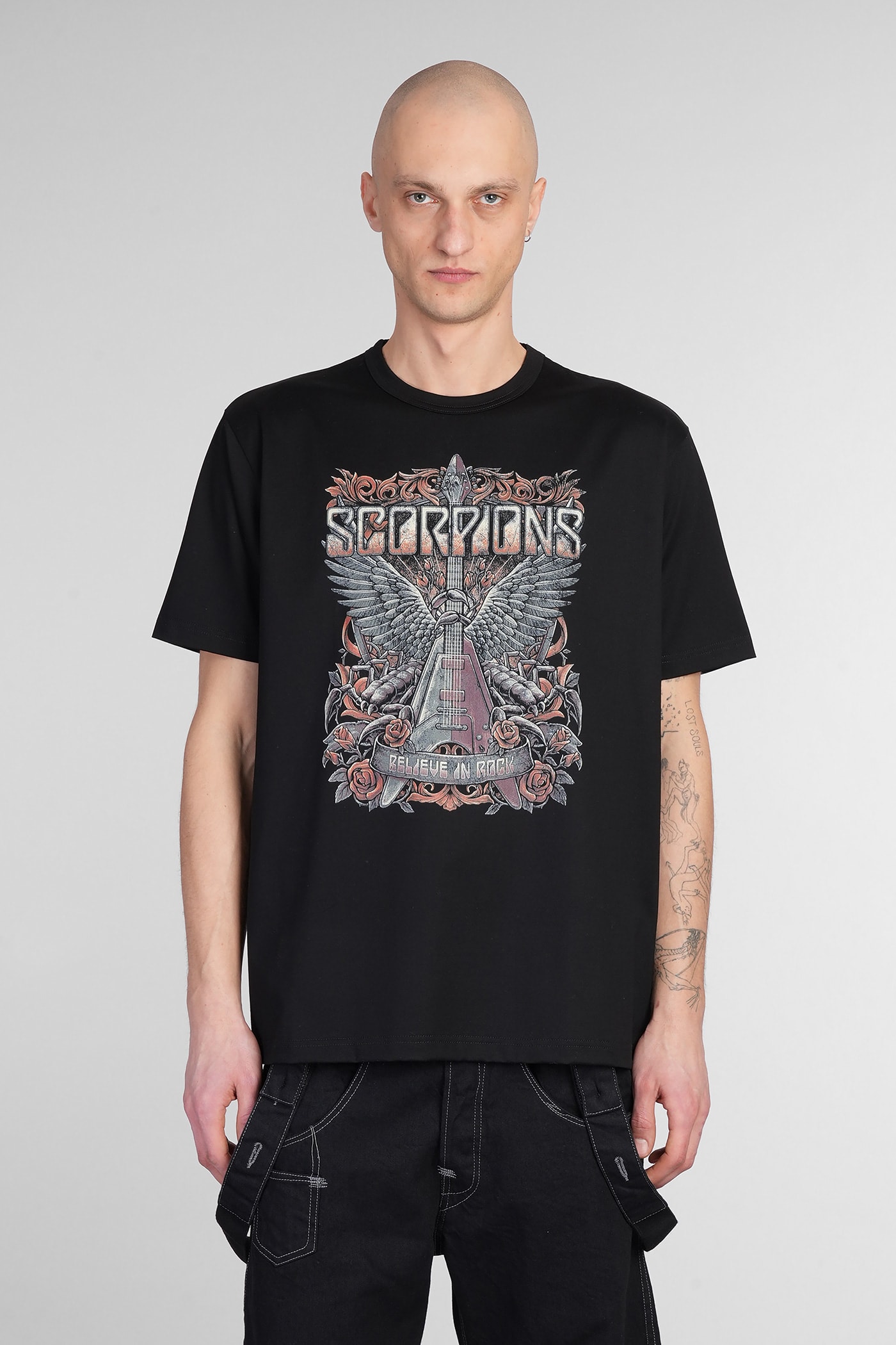 T-shirt In Black Cotton