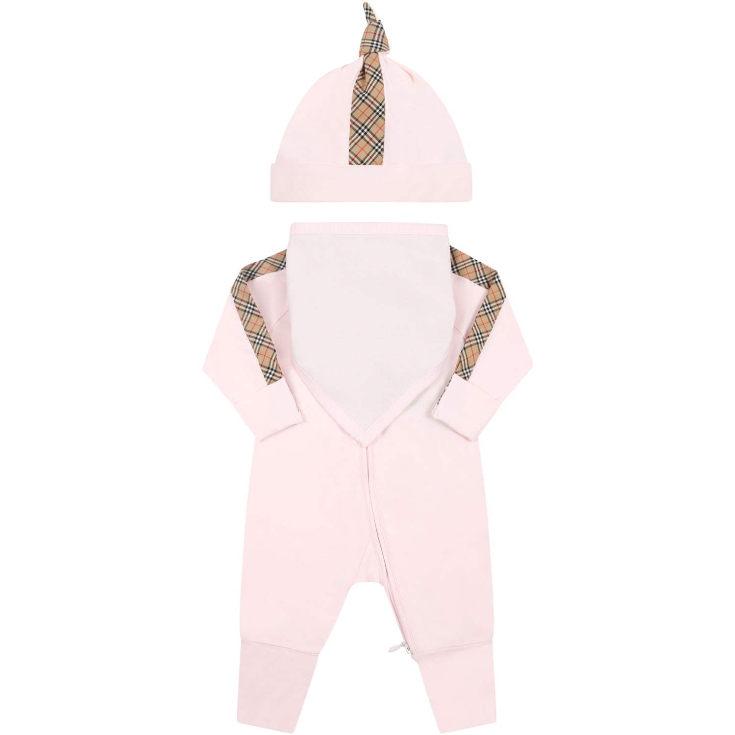 Burberry Pink Set For Baby Girl With Iconic Check Vintage