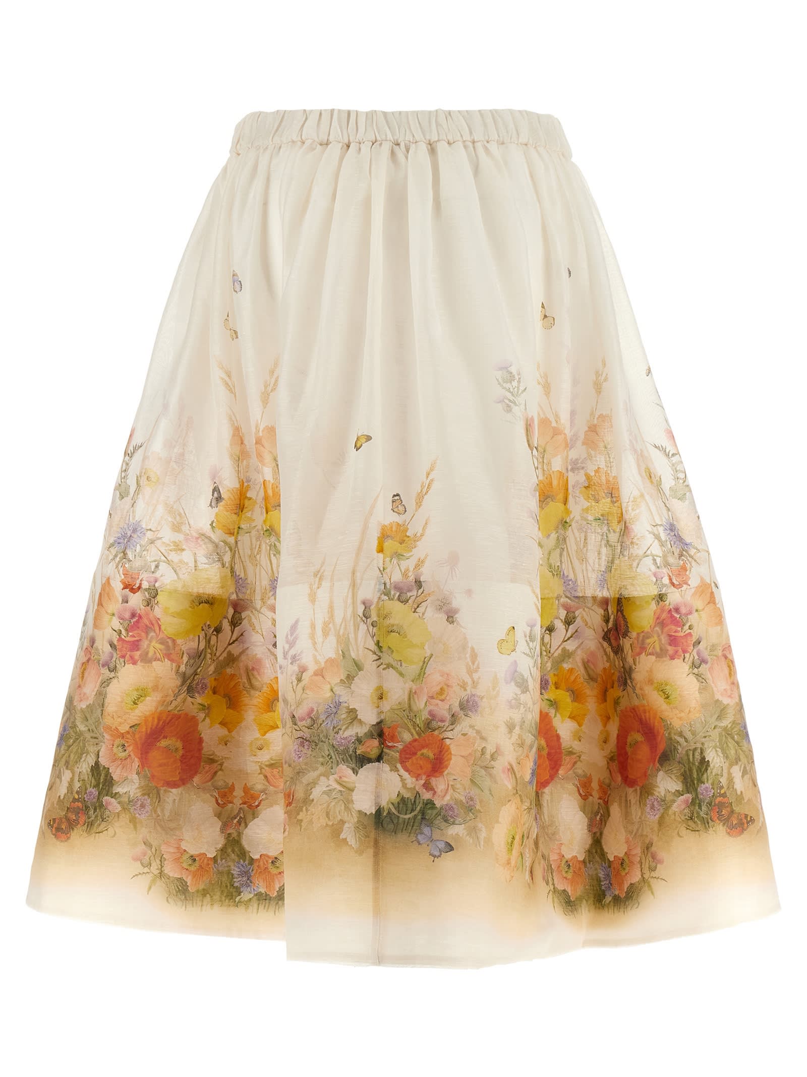 Shop Zimmermann Tranquillity Skirt In Multicolour