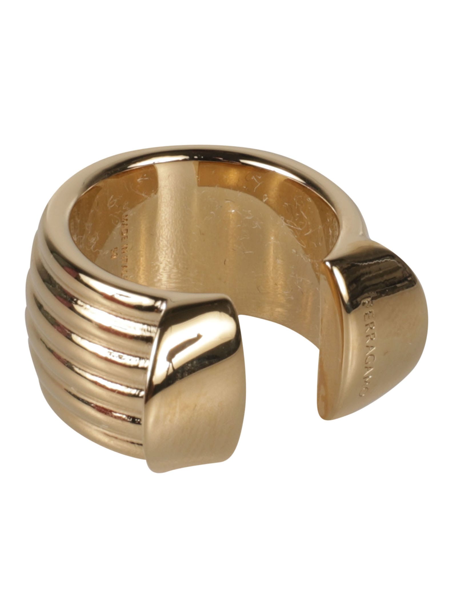 Shop Ferragamo Logo Engraved Ring