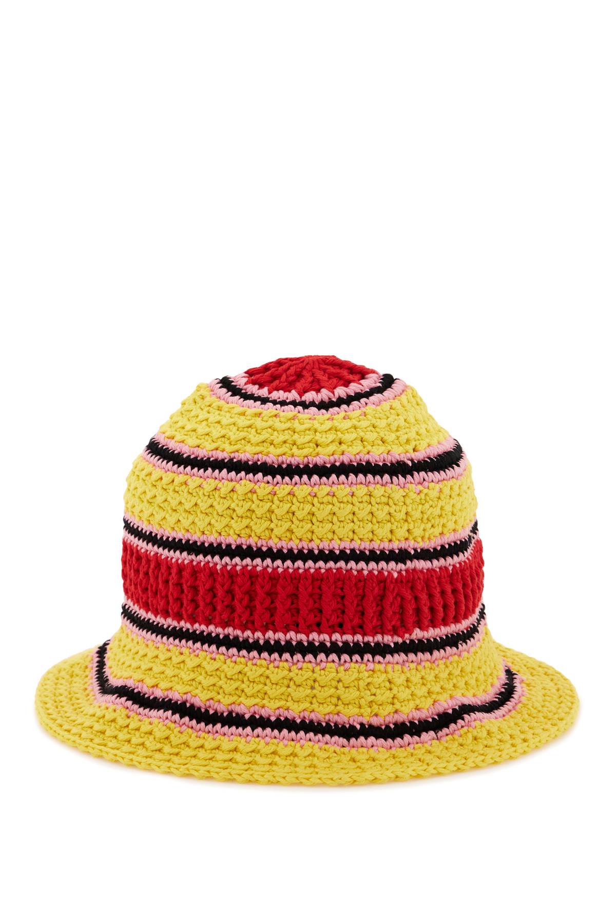 Stella Mccartney Crochet Bucket Hat In Pink (yellow)