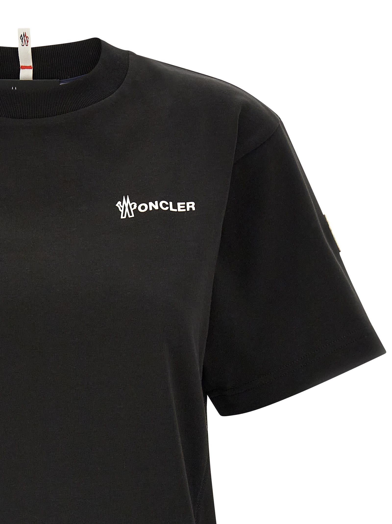 Moncler Grenoble Embossed Logo Cotton Jersey T-shirt In Black