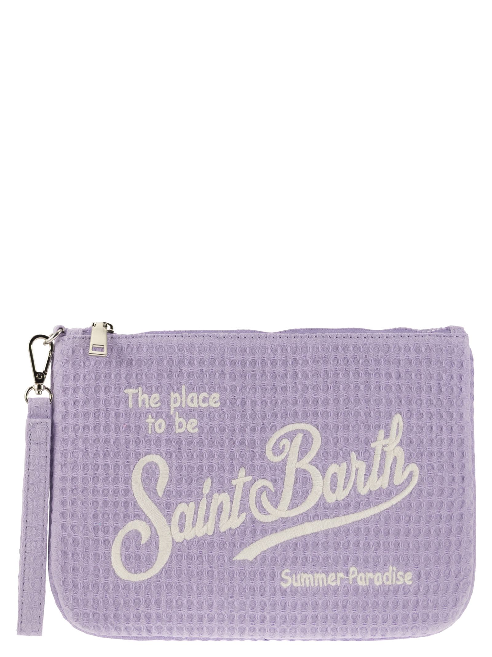 Shop Mc2 Saint Barth Parisienne - Clutch Bag With Wrist Loop In Lilac