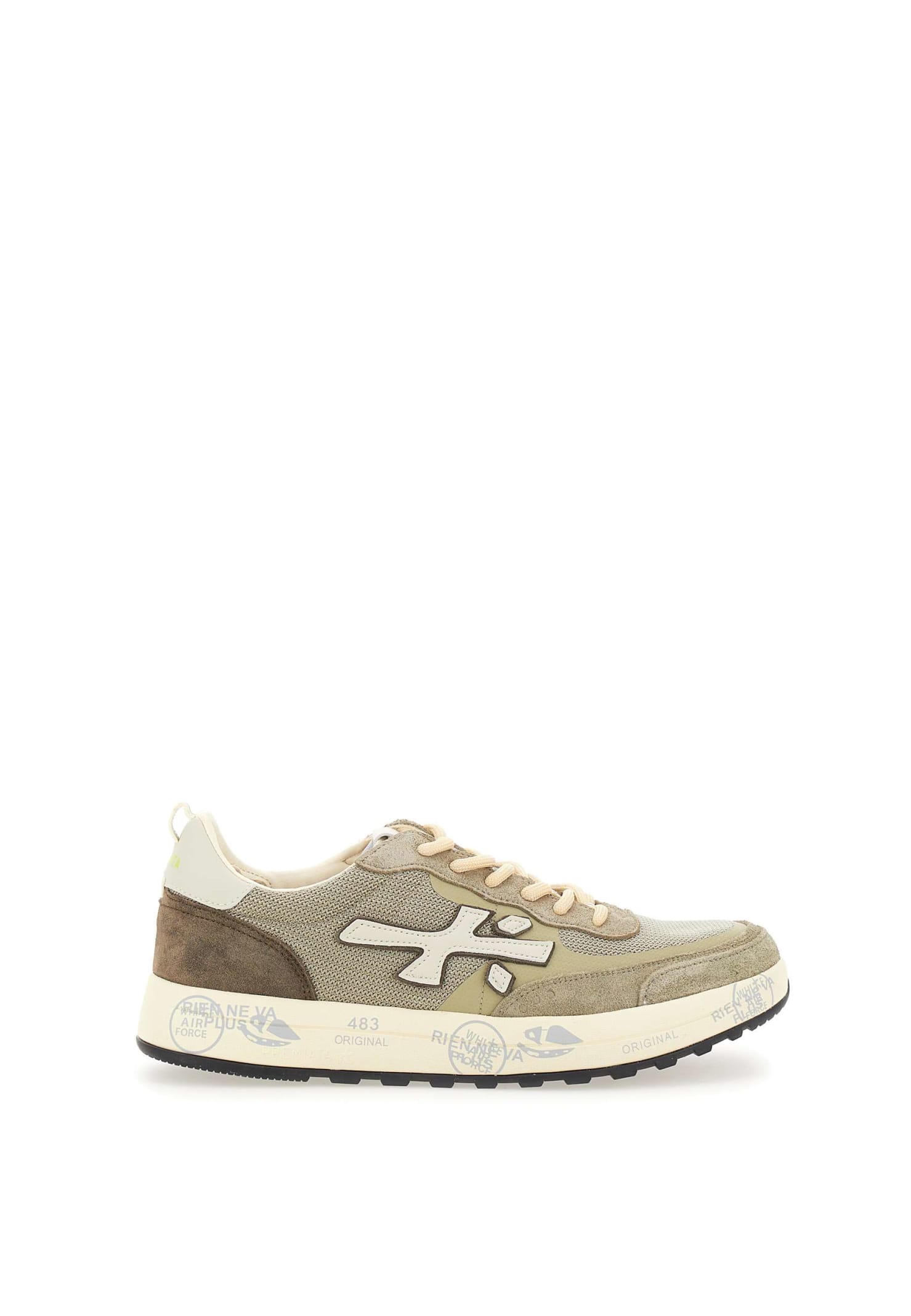 Shop Premiata Nous6655 Sneakers In Grey/beige