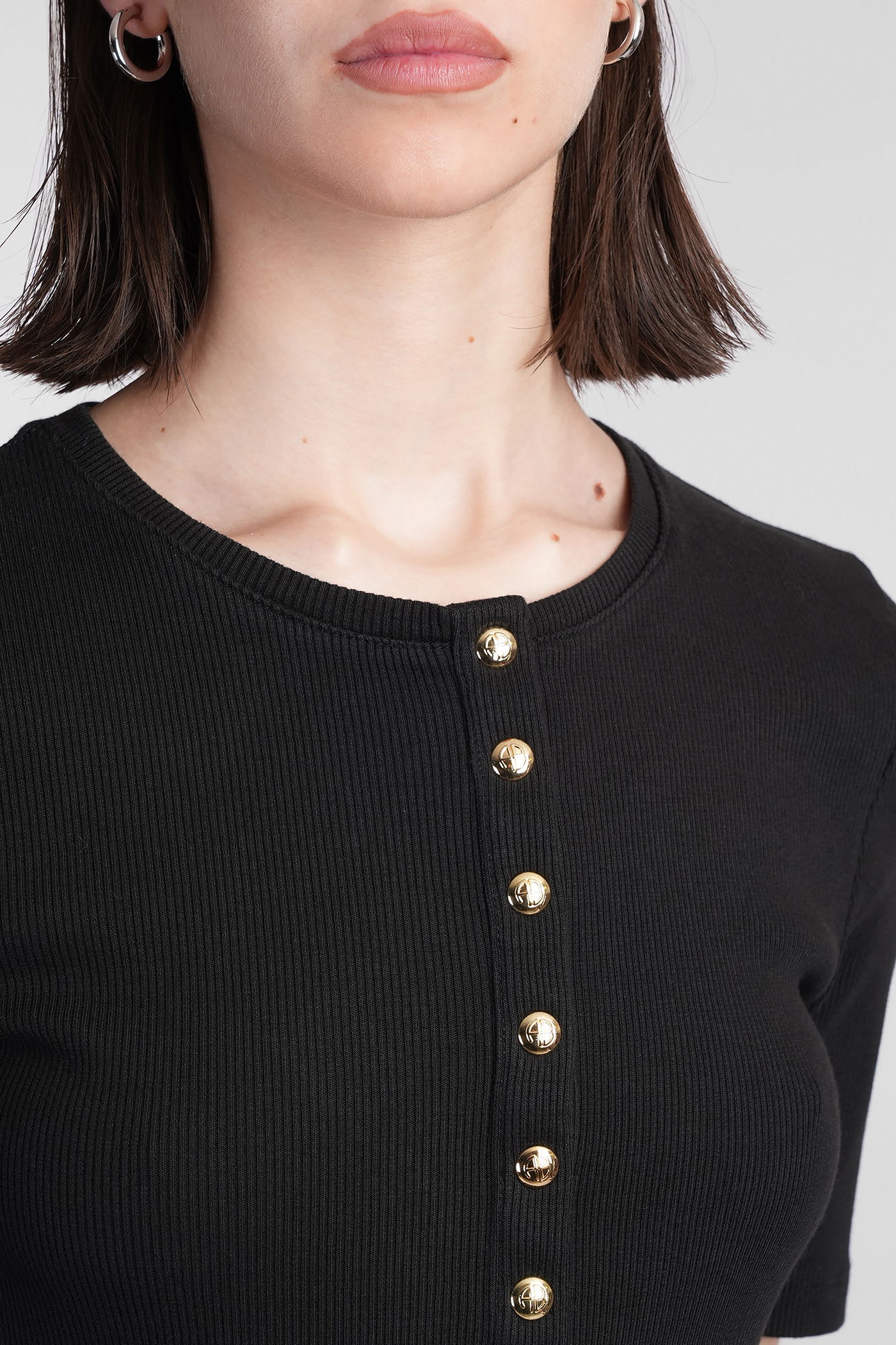 Anine Bing Black Short-sleeved T-shirt