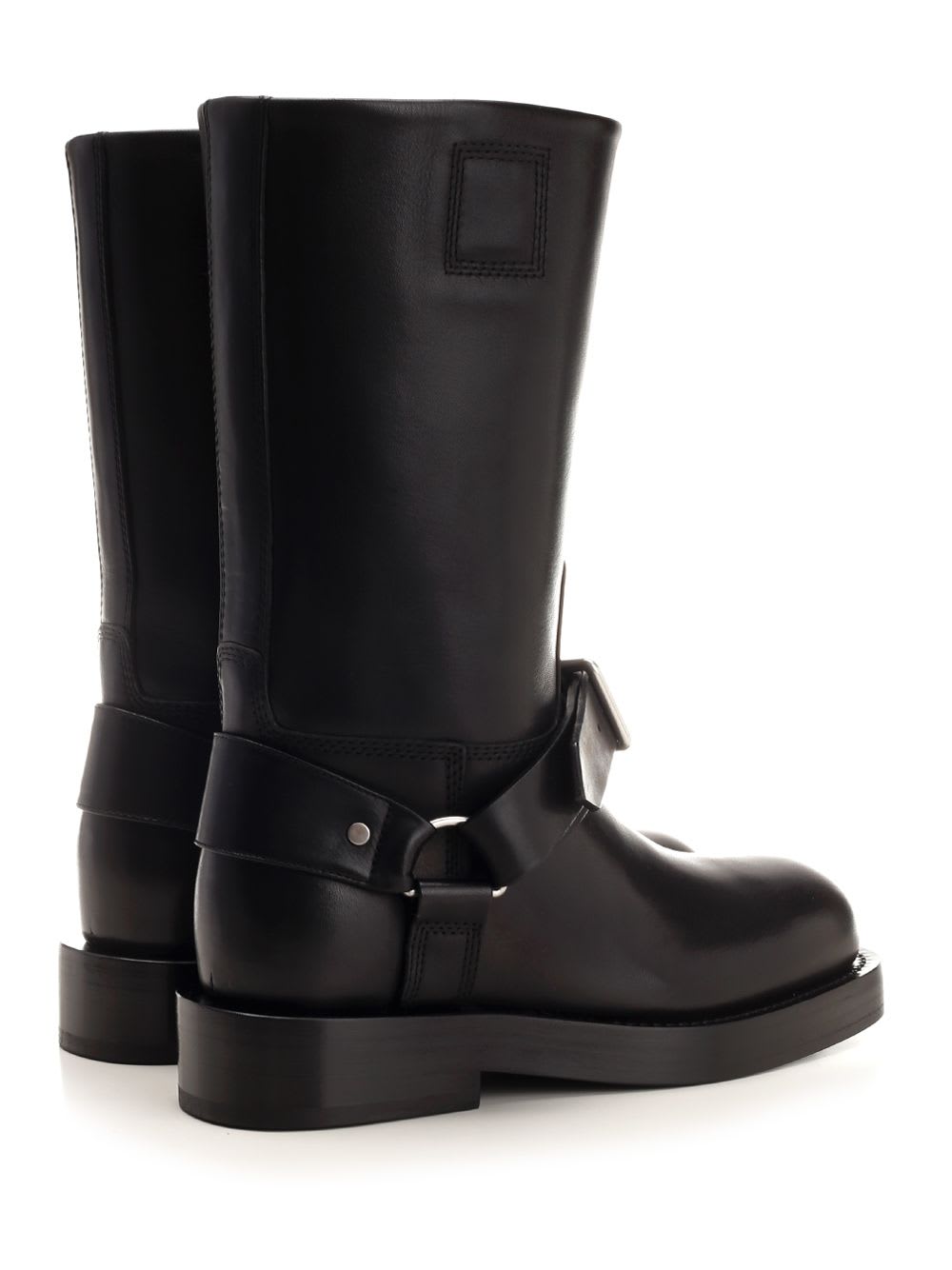 Shop Burberry Saddle High Boots In Black