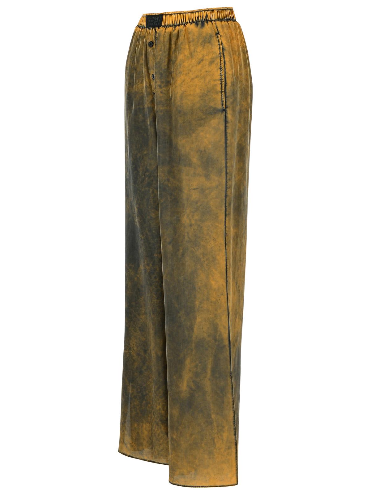 MM6 MAISON MARGIELA TIE DYE BROWN SILK PANTS