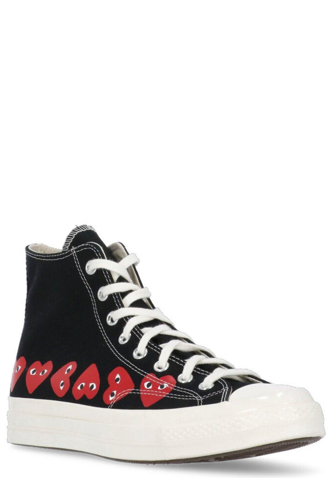 Shop Comme Des Garçons Play X Converse Chuck Taylor High-top Sneakers In Black