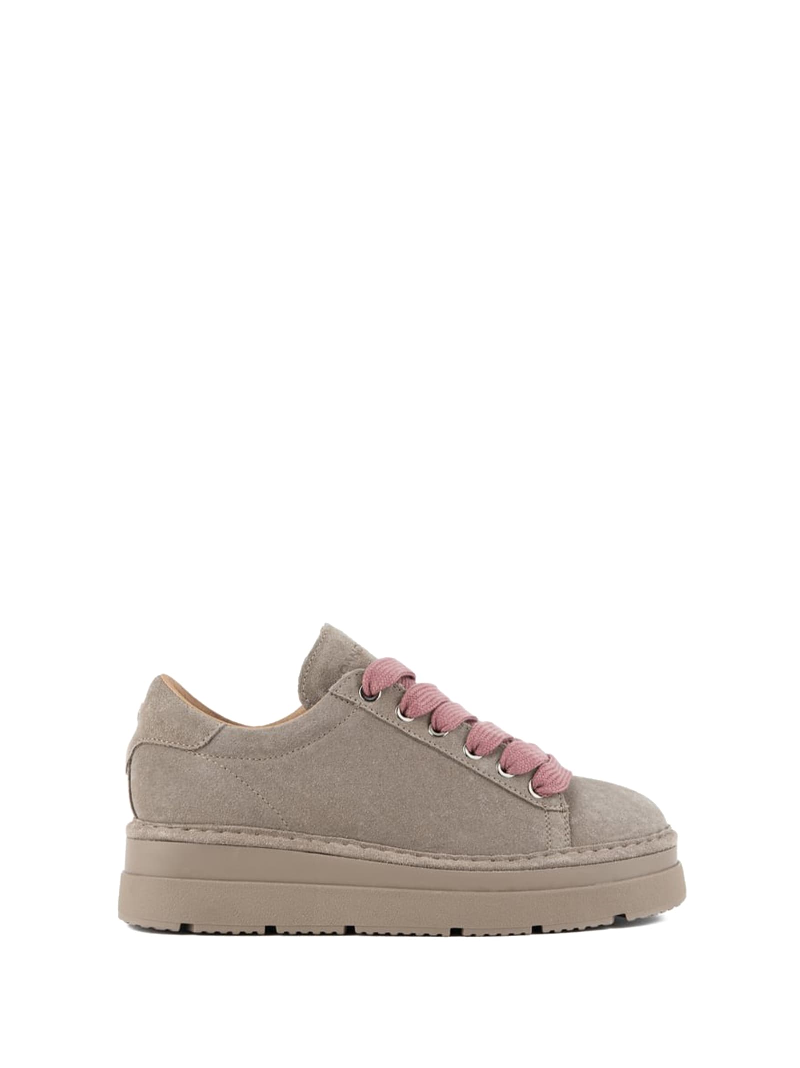 Womens Sneaker In Nubuck Walnut Pink