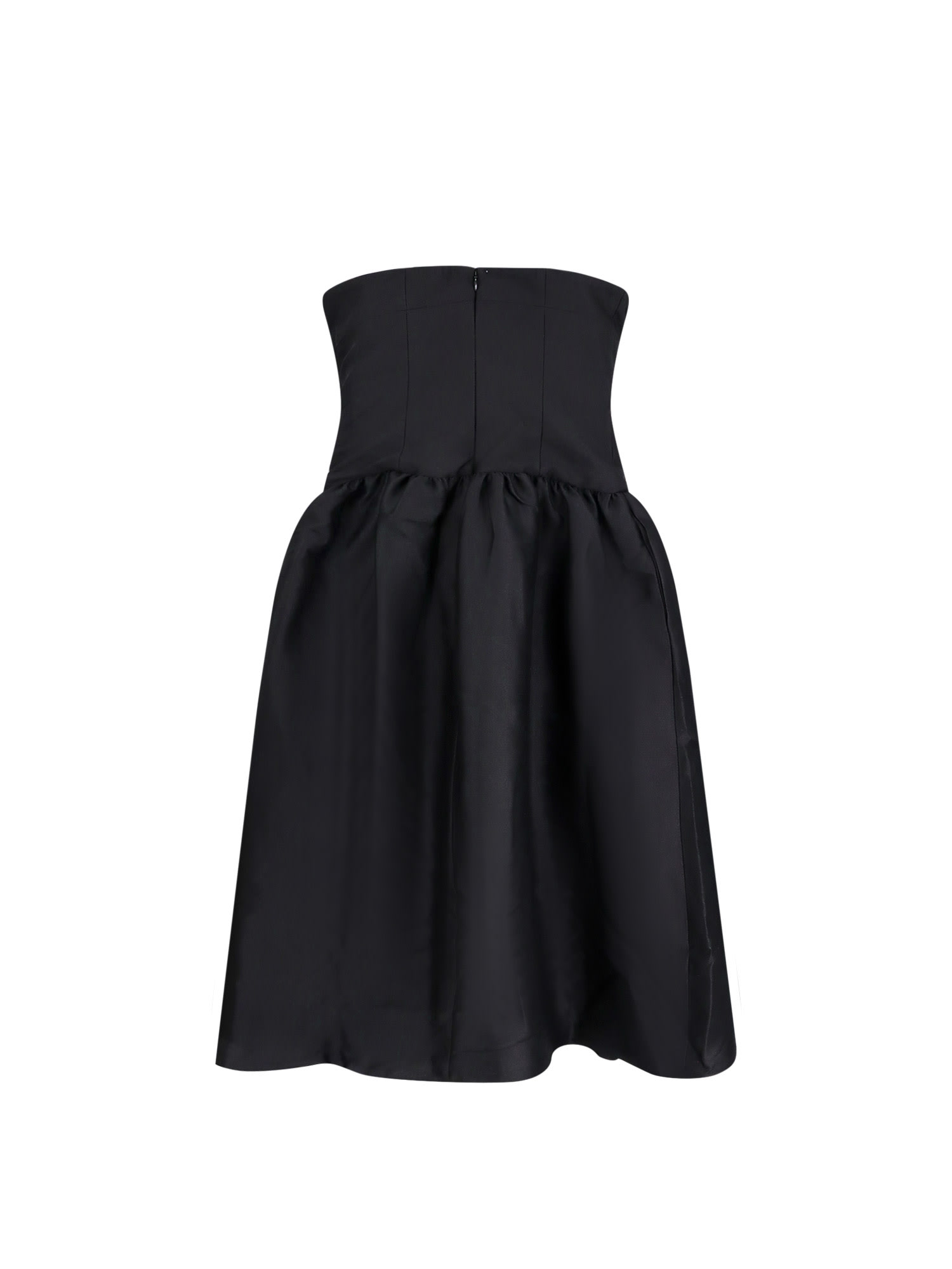 Self-portrait Taffeta Contrast-bow Midi Dress In Black