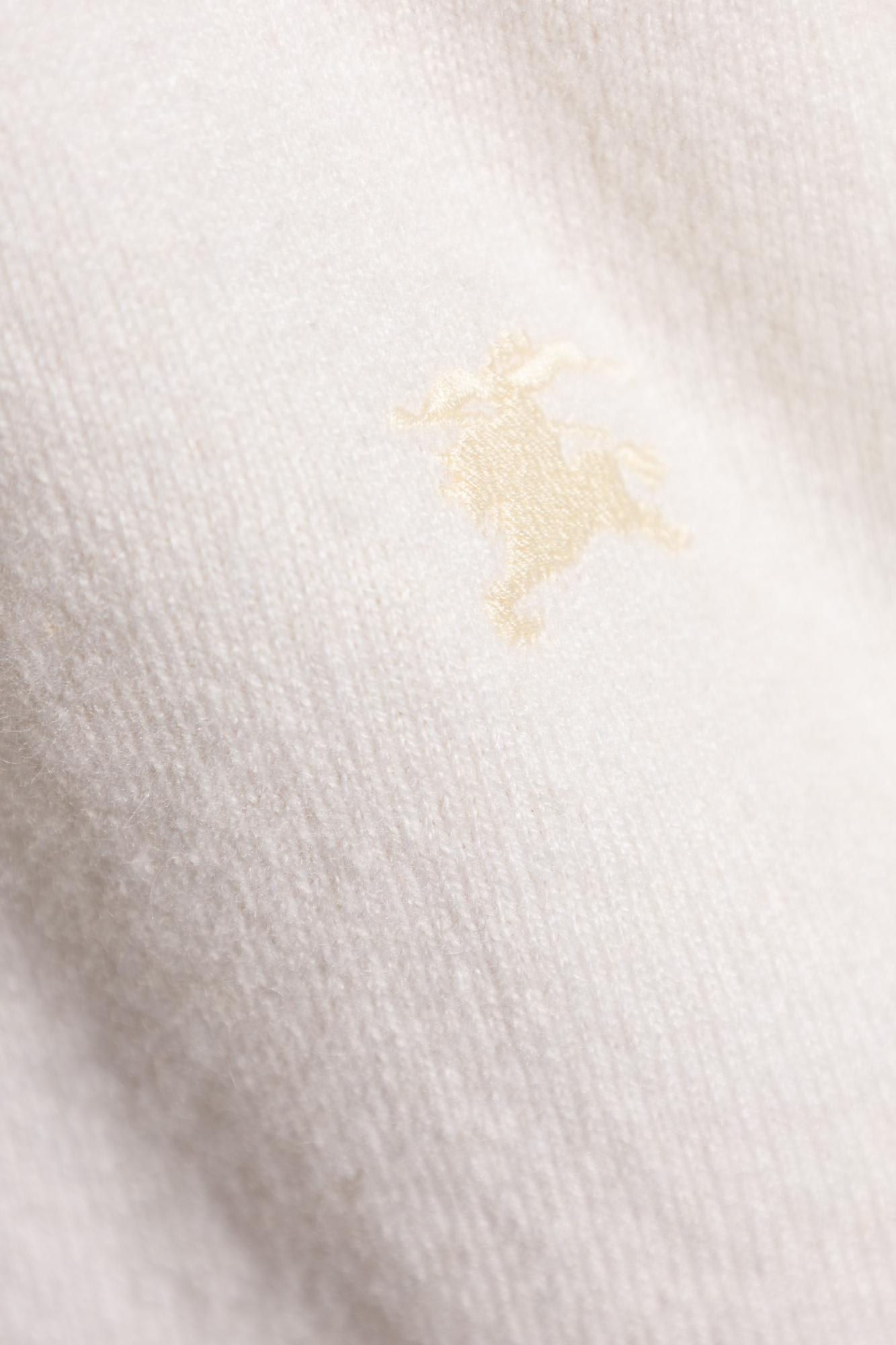 Burberry Cashmere Sweater In White