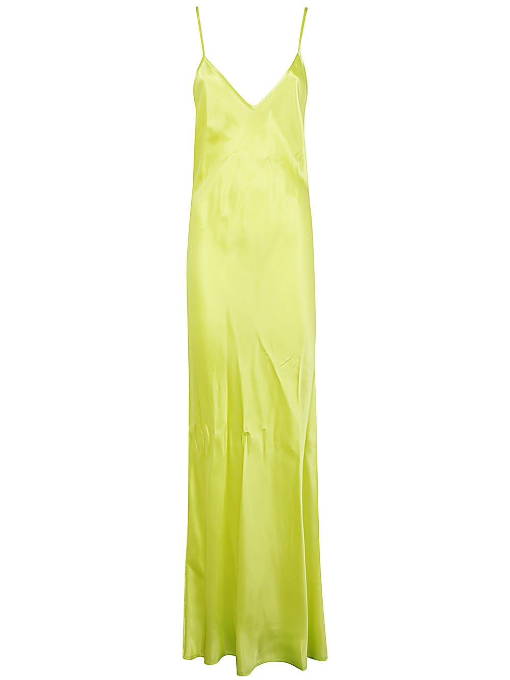 Shop Pierre-louis Mascia Silk Slip Dress In Lime