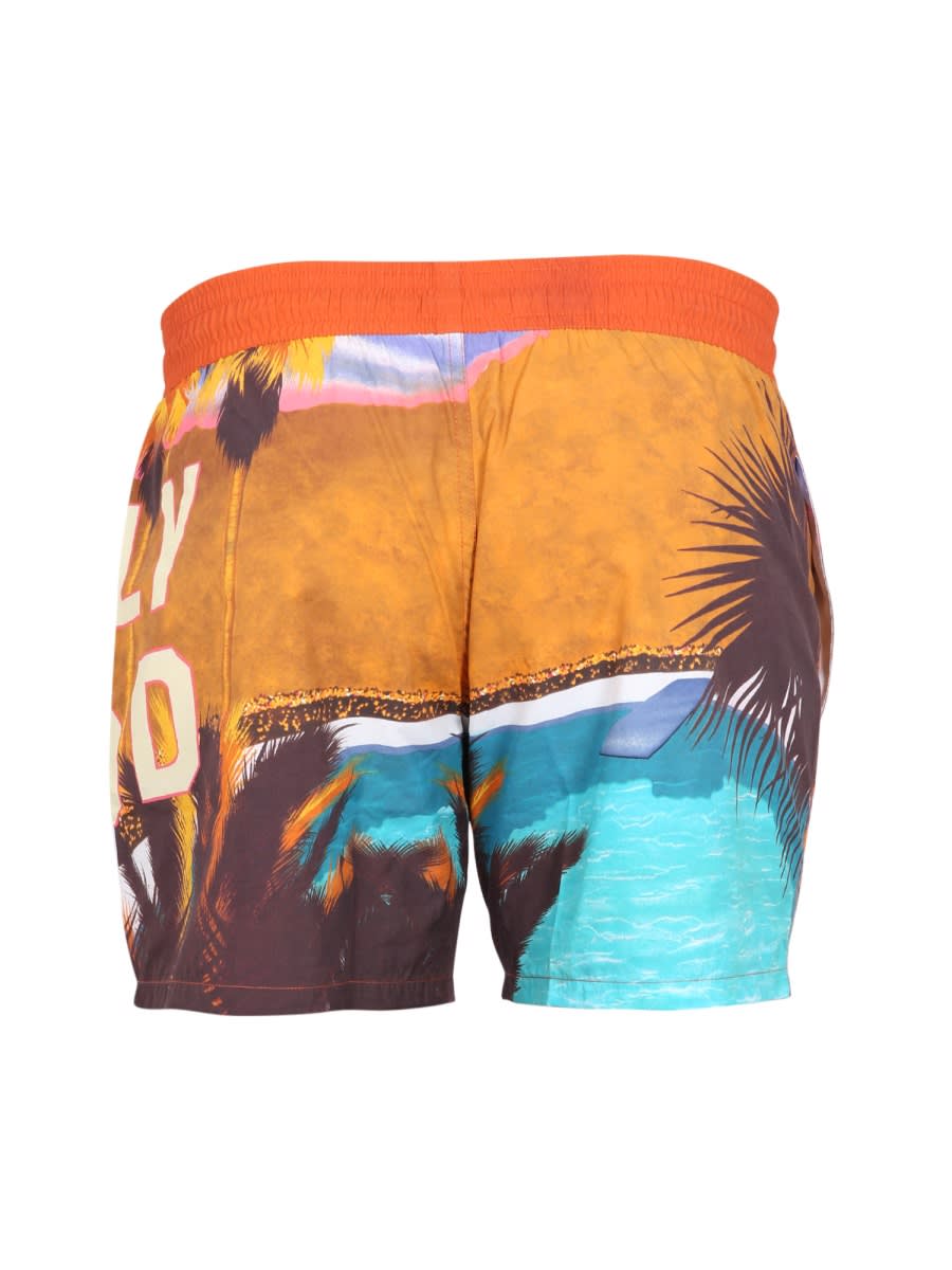 Etro Men Boxer Swimsuit With Print In Multicolour