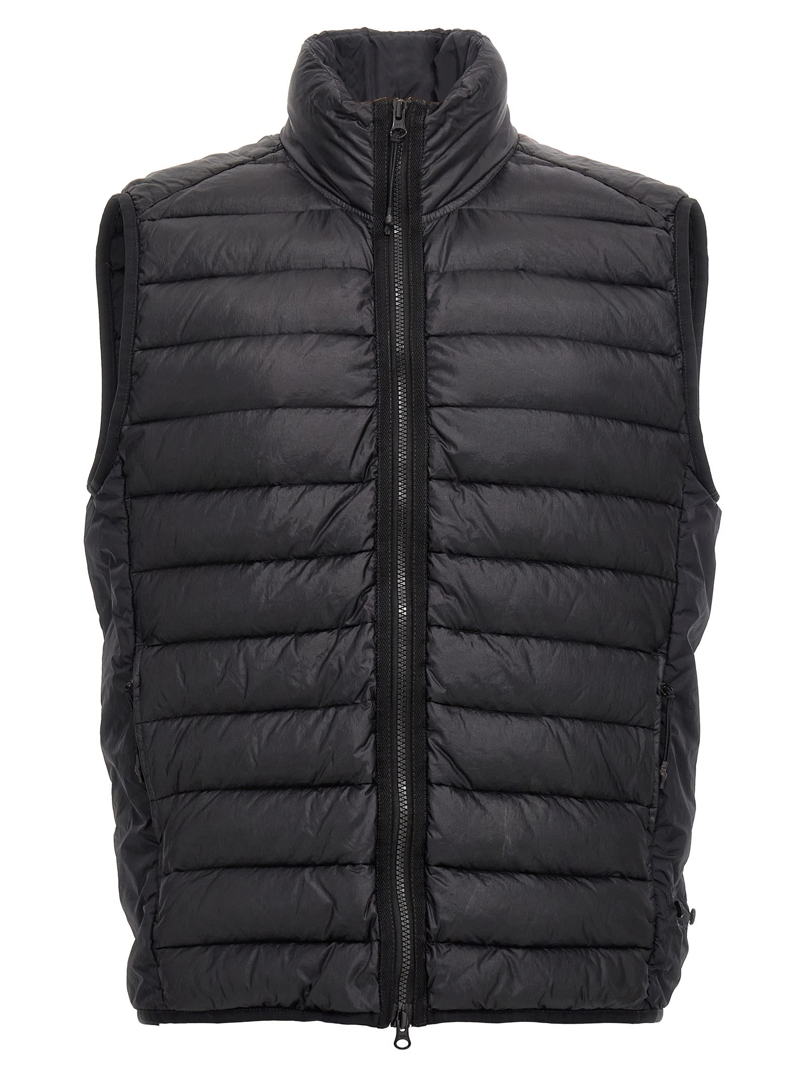 Shop Stone Island Loom Woven Chambers R-nylon Down-tc Vest In Black