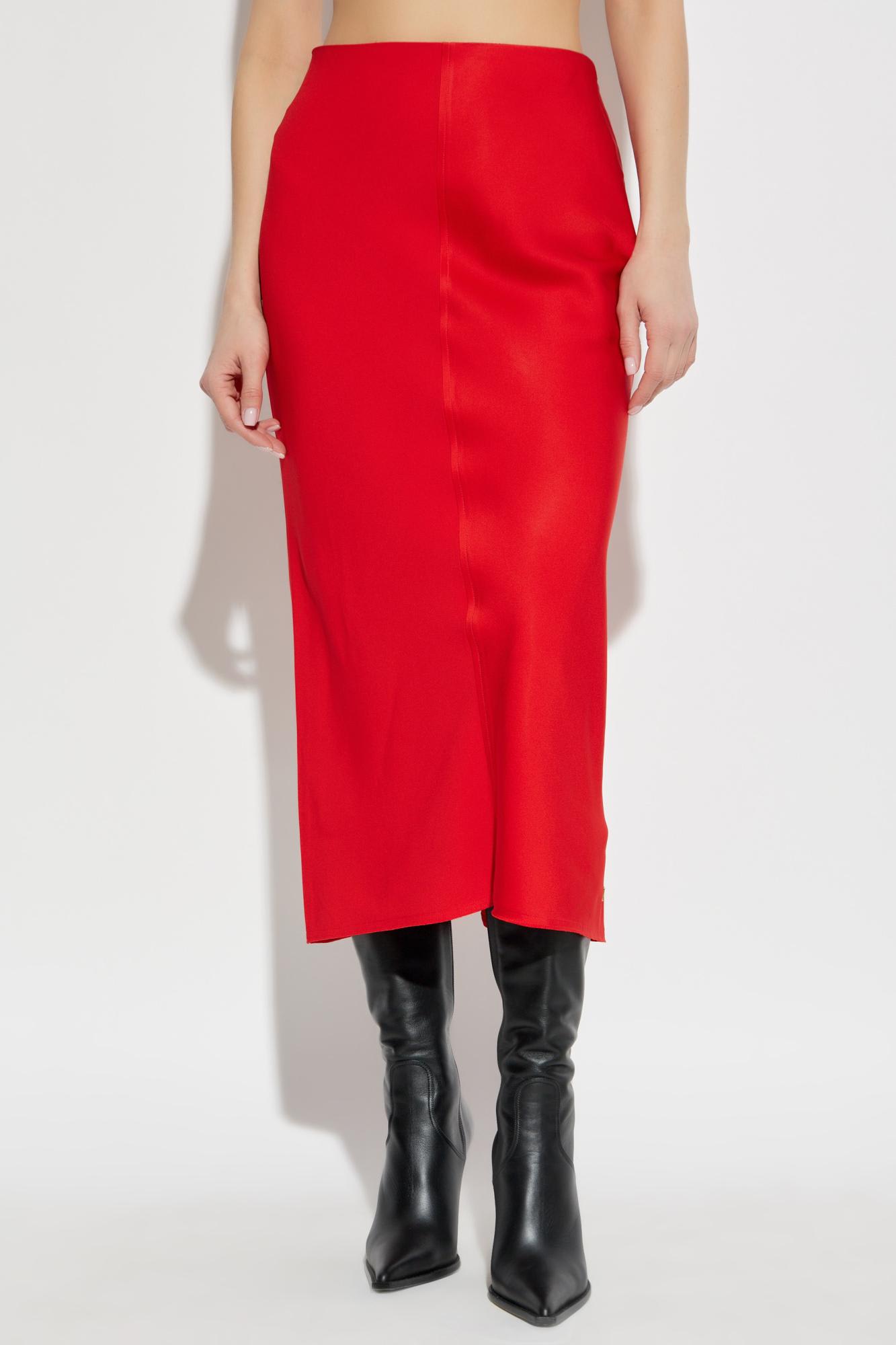 Ami Alexandre Mattiussi Ami Paris Straight Midi Skirt In Red