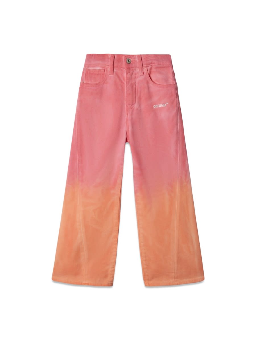 Off-white Helvetica Faded Wide Leg Trousers In Multicolour