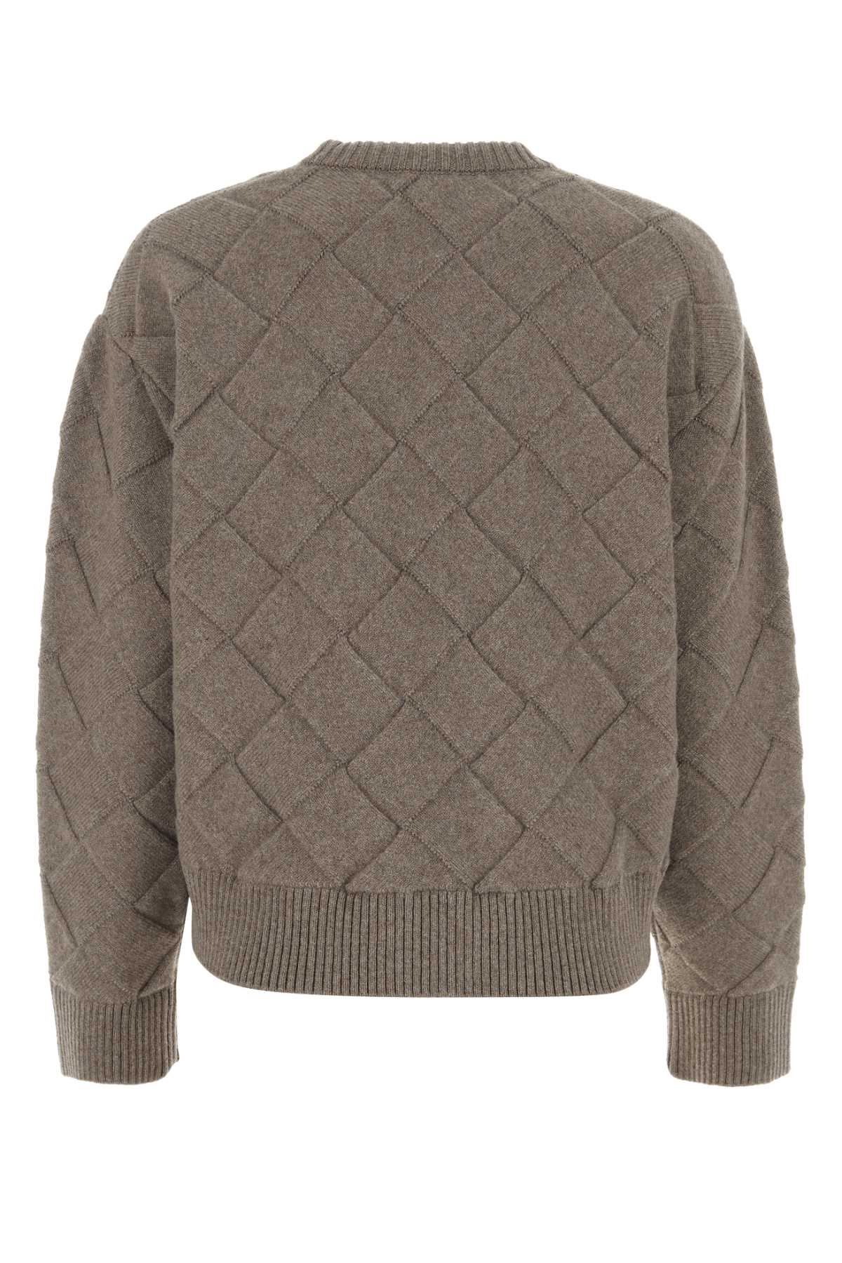 Bottega Veneta Dove Grey Stretch Wool Blend Sweater In Sand