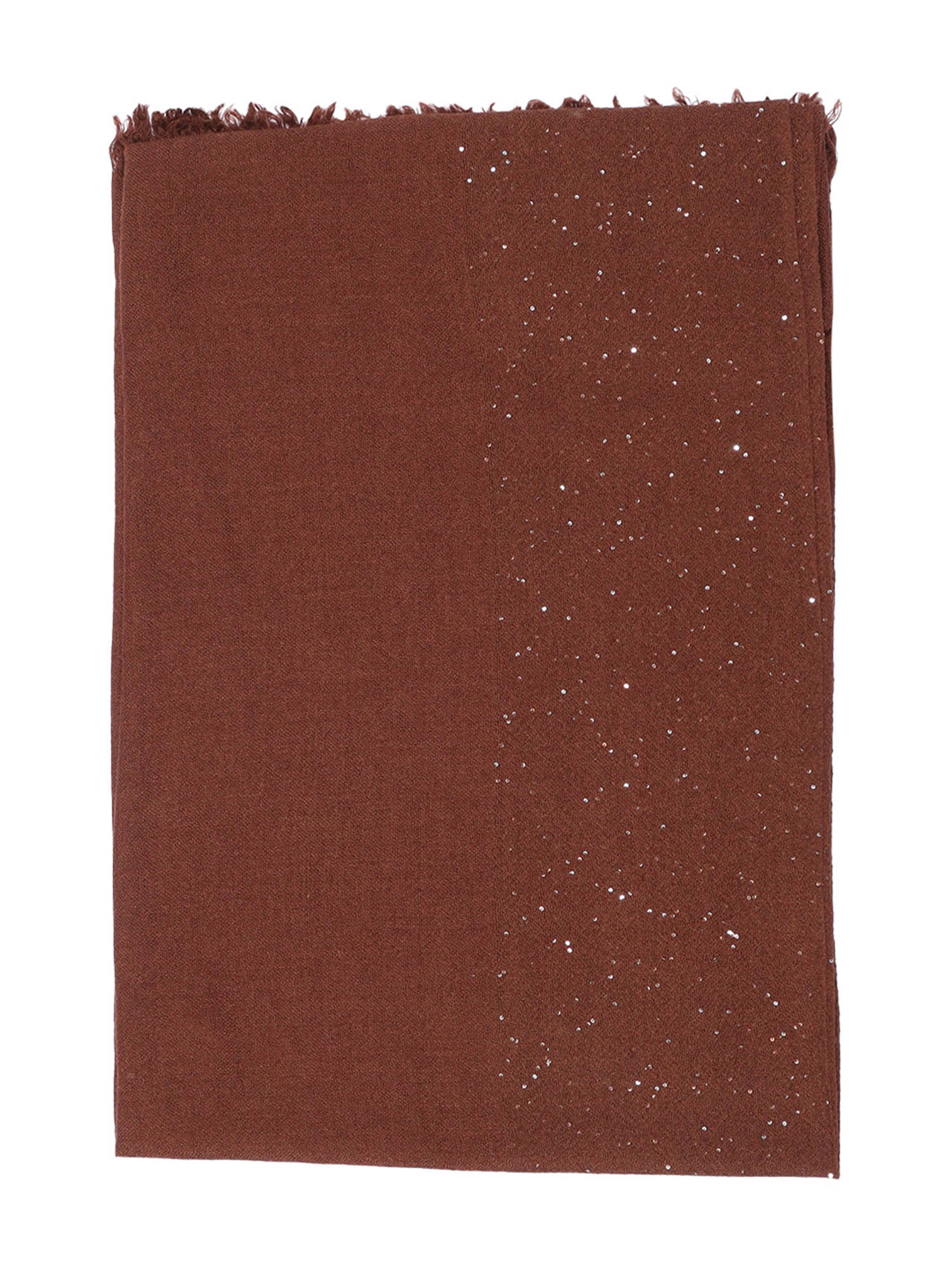 Faliero Sarti Kundy Sequin-embellishment Fringed Scarf In Brown