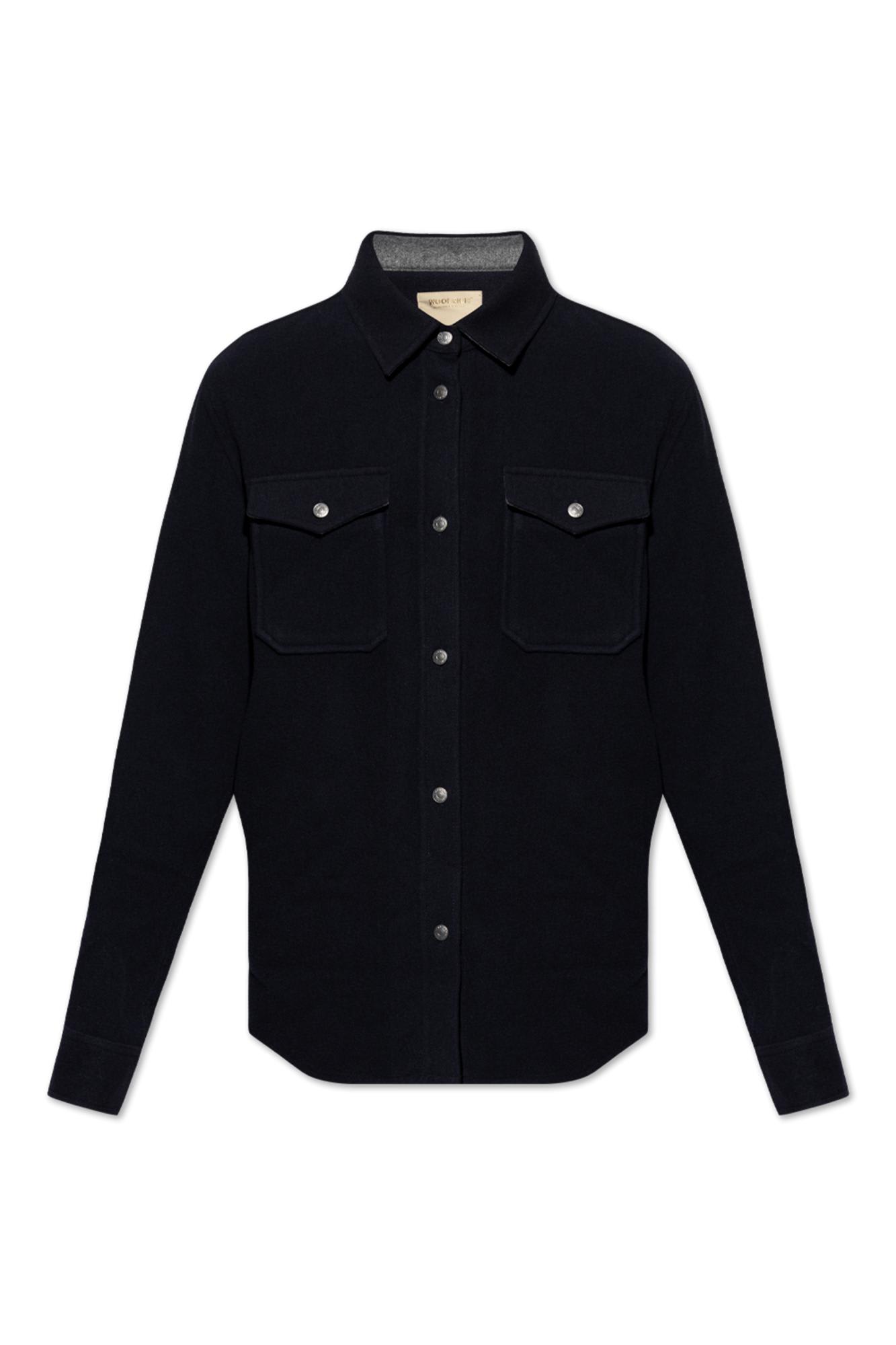 Shop Woolrich Wool Shirt  In Blue