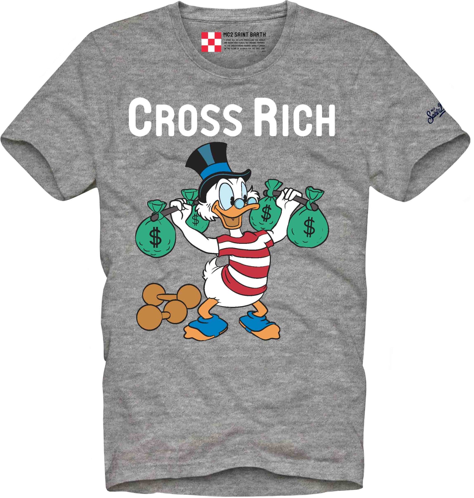 MC2 Saint Barth Cross Rich Printed Grey T-shirt - Disney Special Edition ©