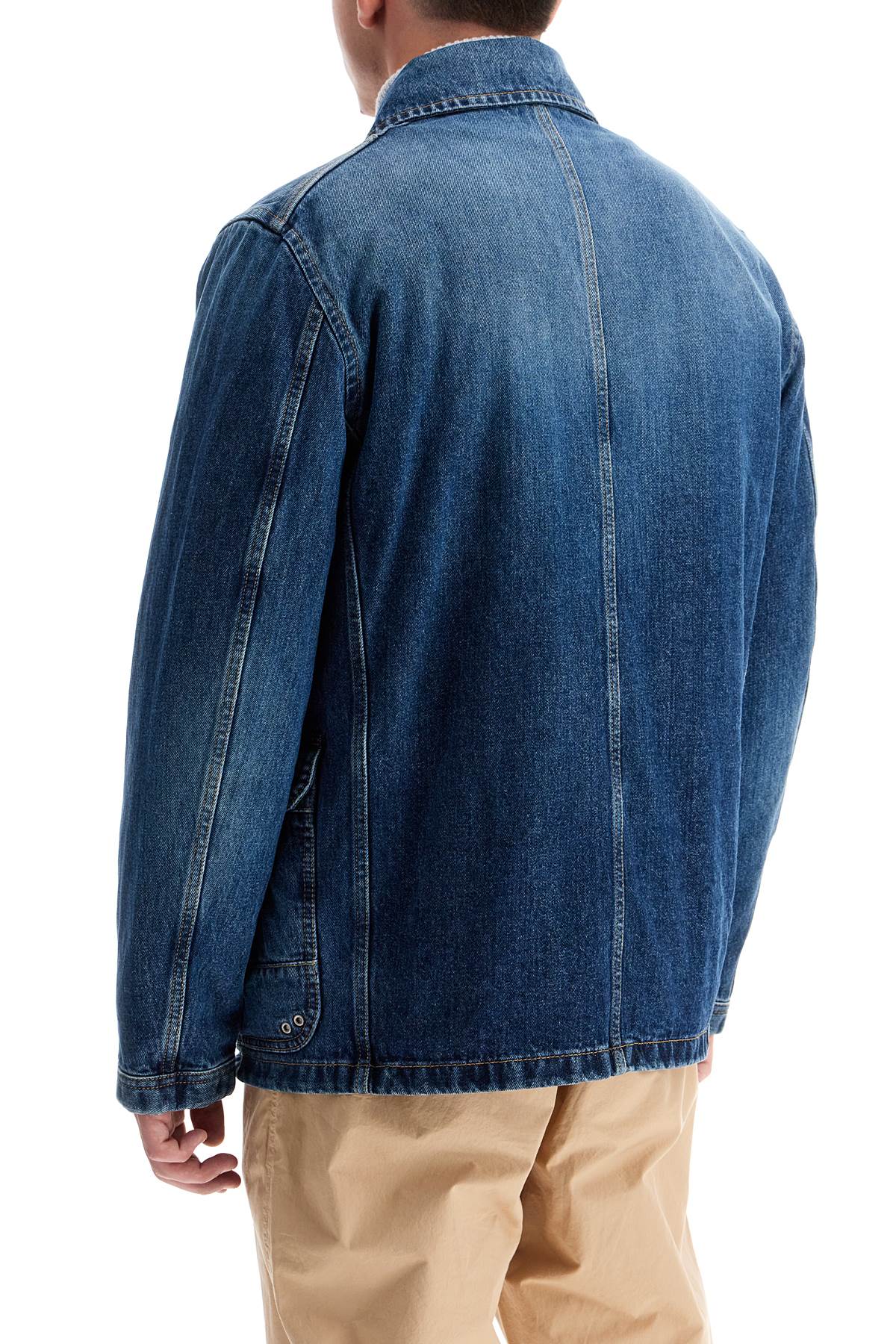 Shop Fay Denim Jacket With 4 Hooks In Blu (blue)