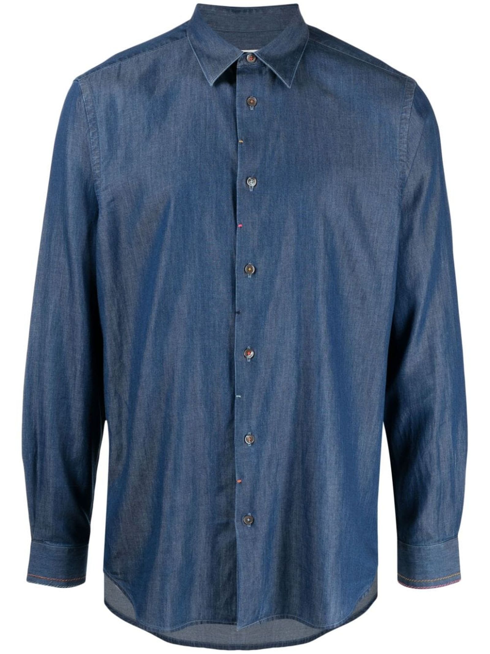 Paul Smith Midnight Blue Cotton Blend Denim Shirt