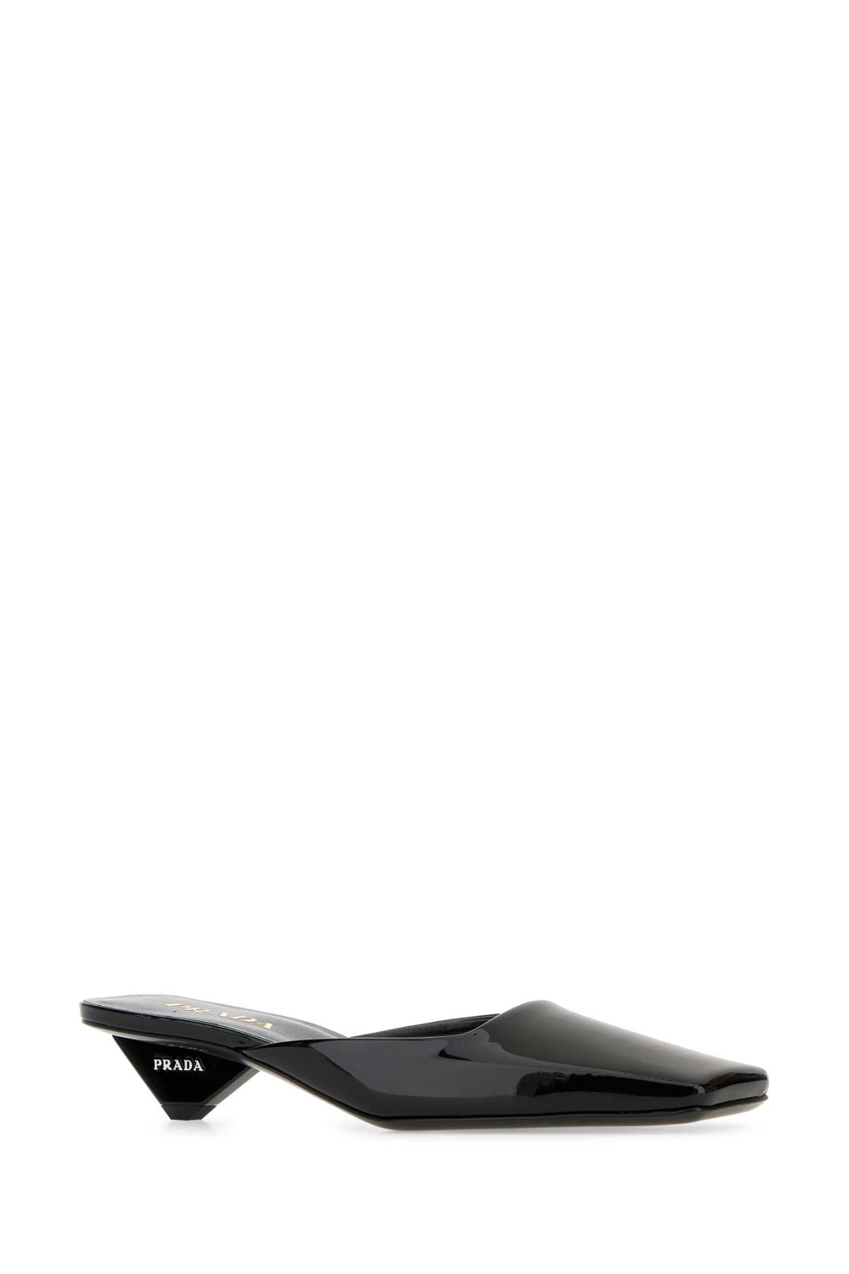 Shop Prada Black Leather Mules In Nero