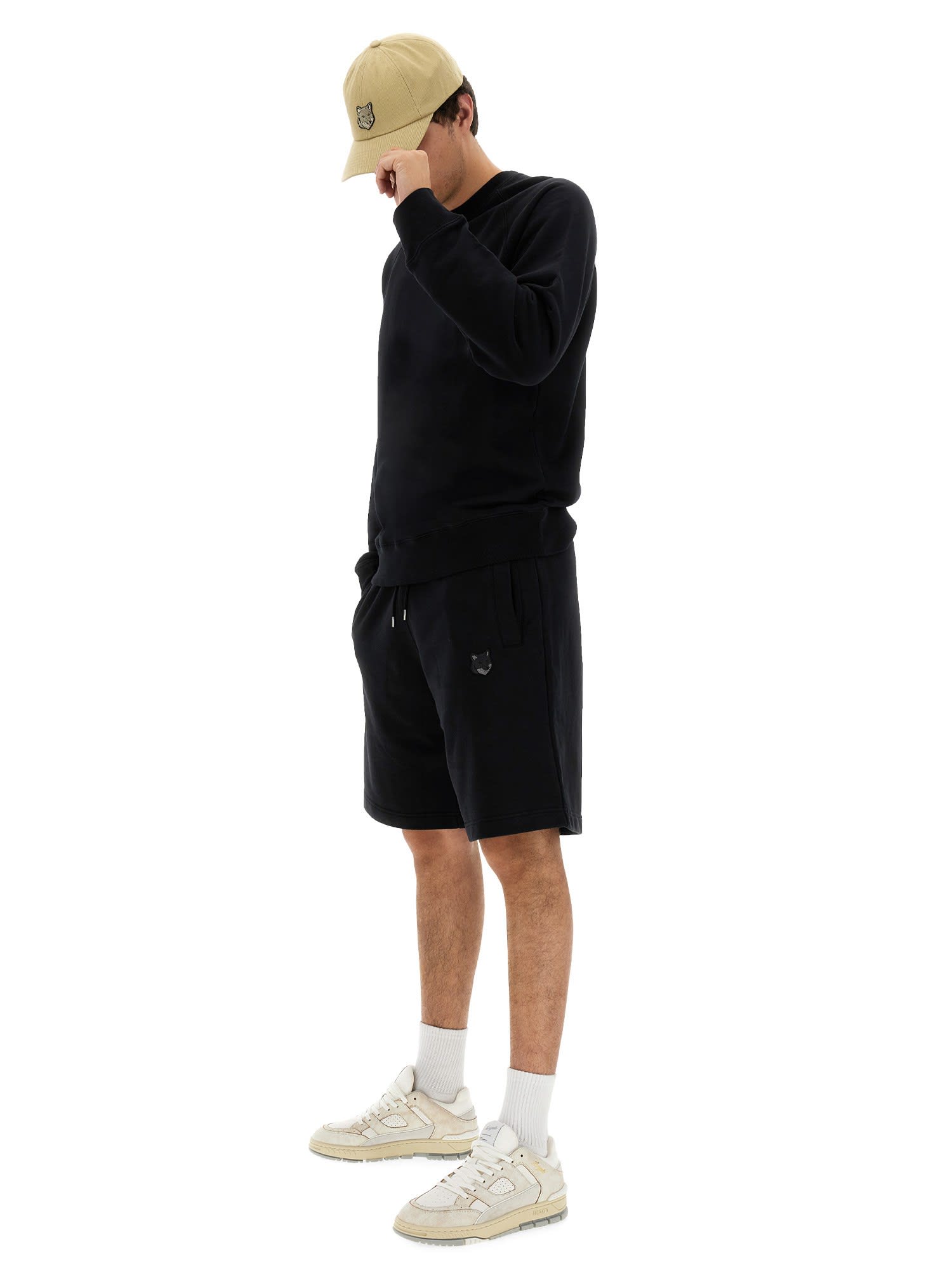 Shop Maison Kitsuné Fox Head Sweatshirt In P199 Black