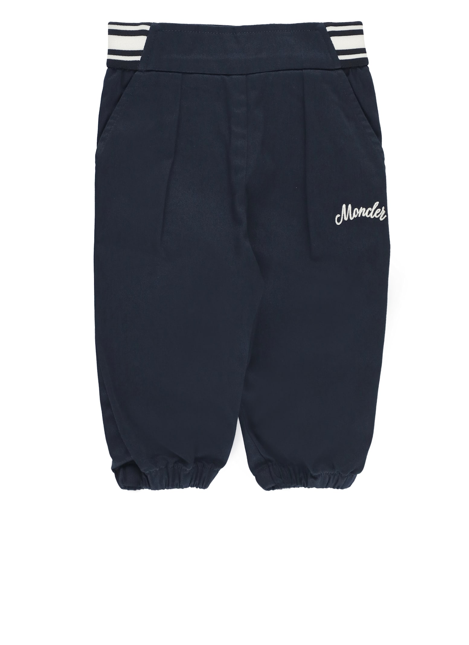 Moncler Logoed Pants In Blue
