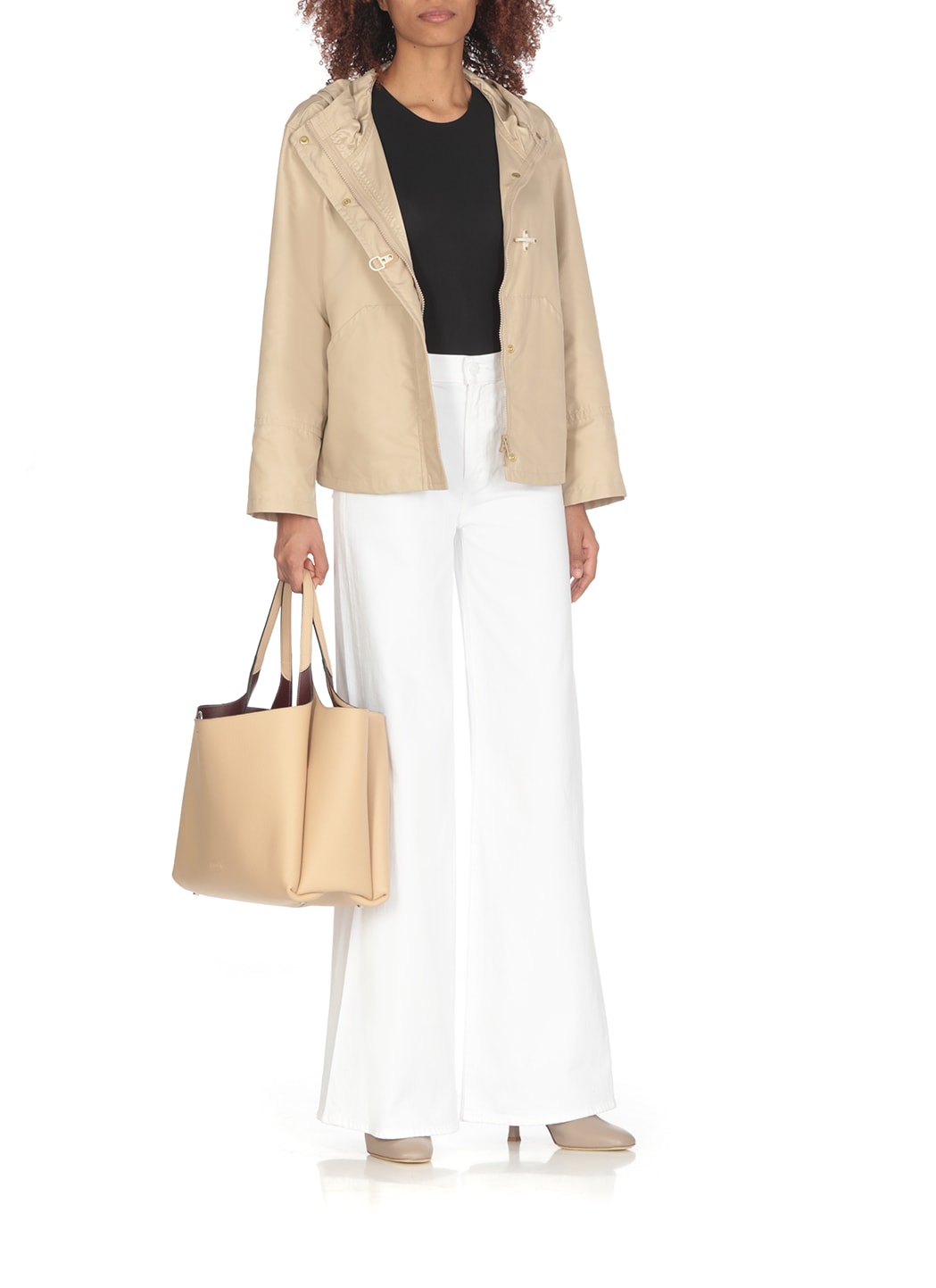 Fay Waterproof Short Parka Jacket In Beige