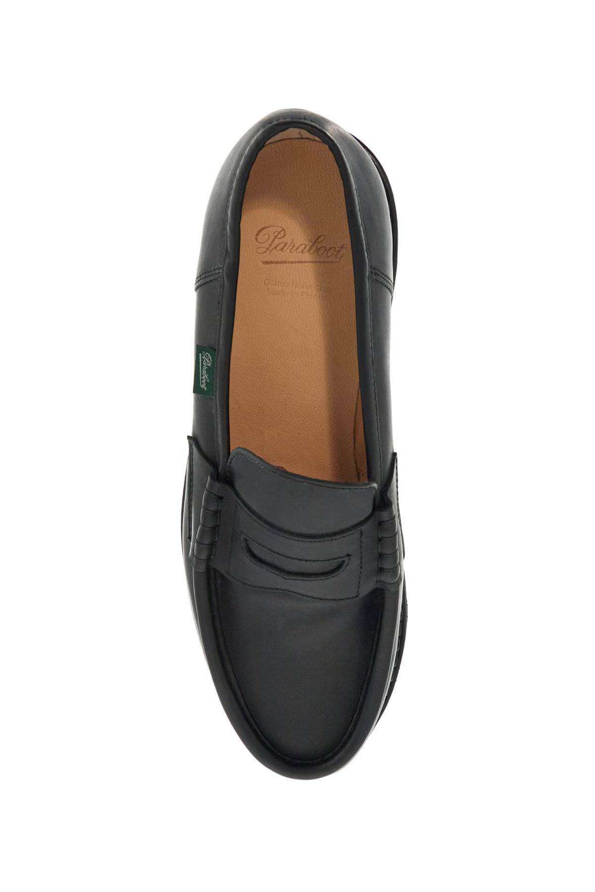 Shop Paraboot Leather Reims Penny Loafers In Noire Lis Noir (black)