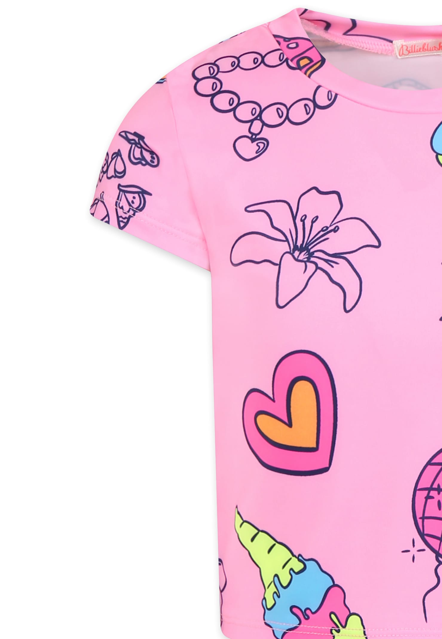 Billieblush Pink T-shirt For Girl With Print In Pink